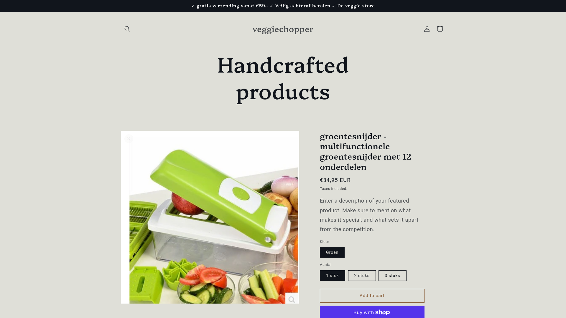 website screenshot of https://veggiechopper.nl/