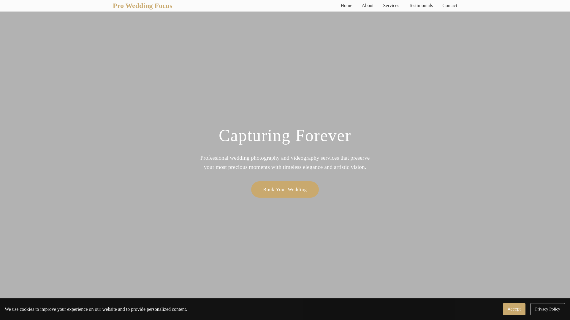 website screenshot of https://proweddingfocus.digital/