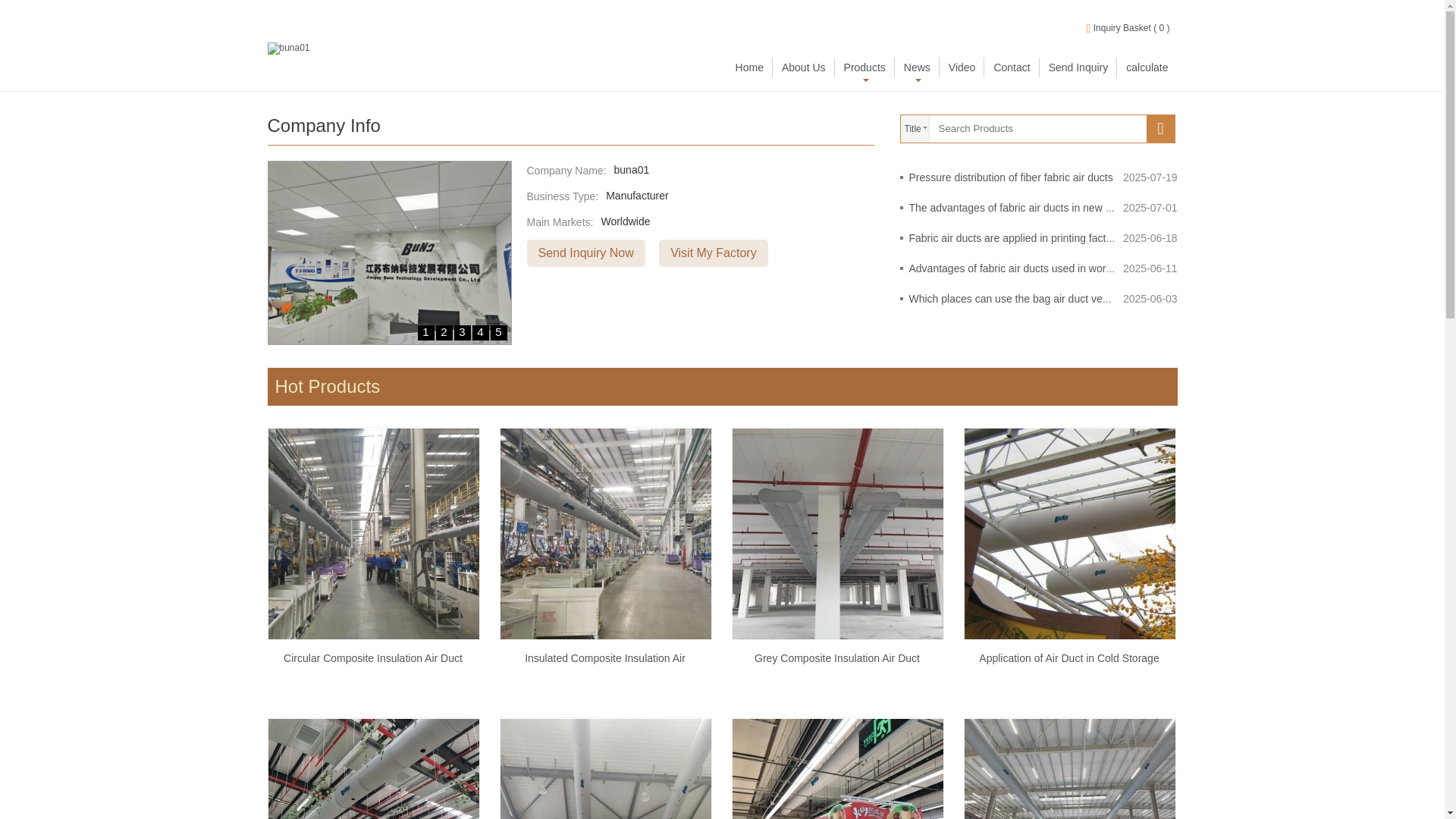 website screenshot of https://bunafabricduct.com/
