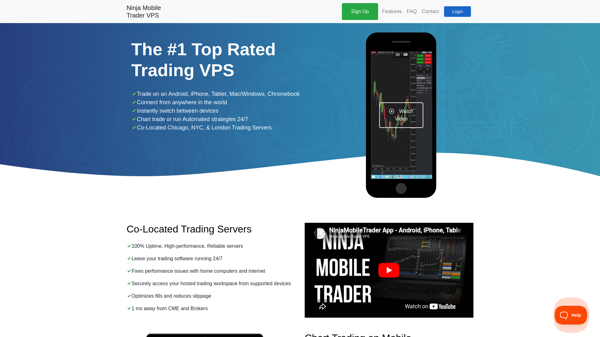 website screenshot of https://ninjamobiletrader.com/