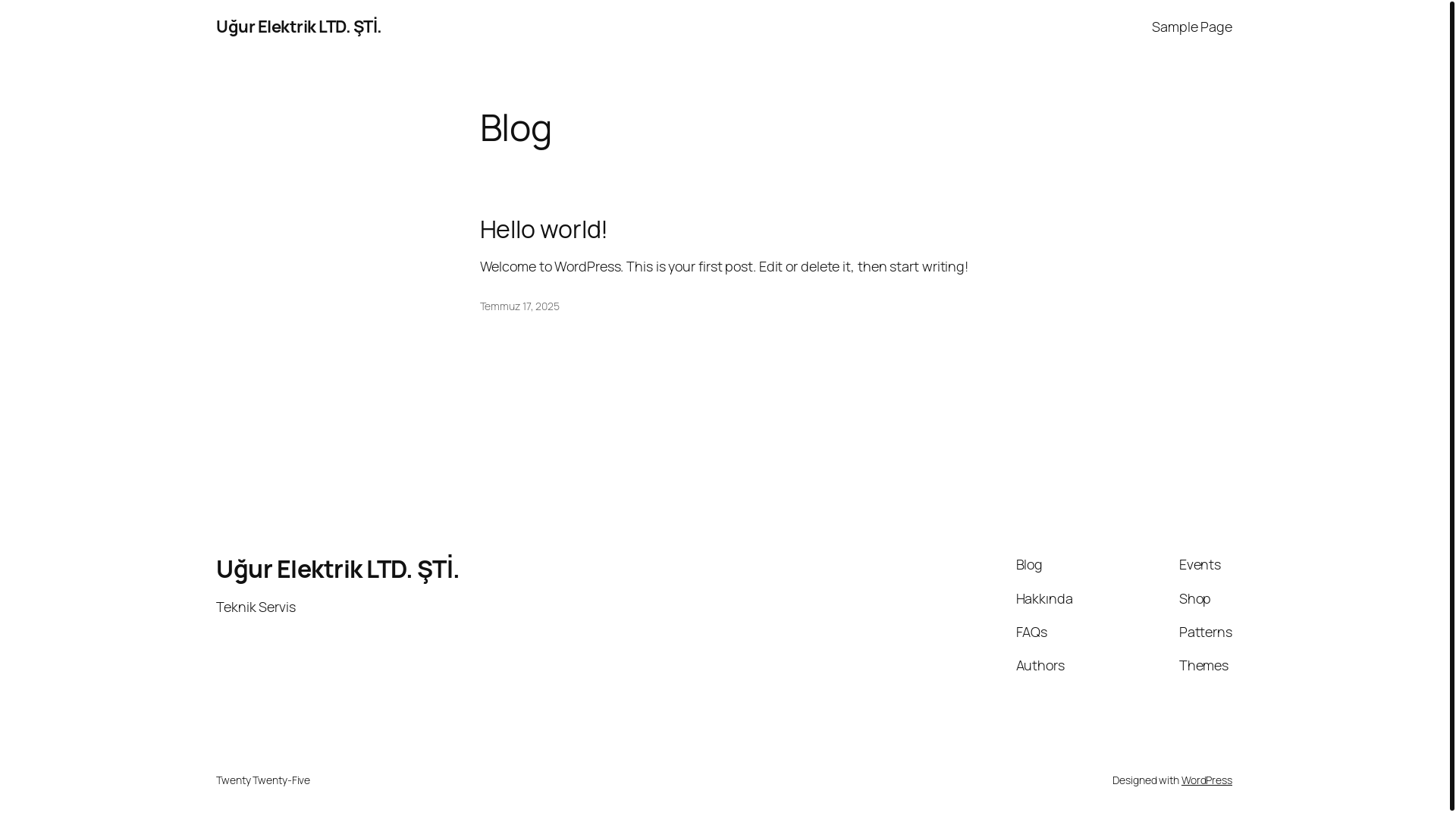 website screenshot of https://ugurelektrikelektronik.com/