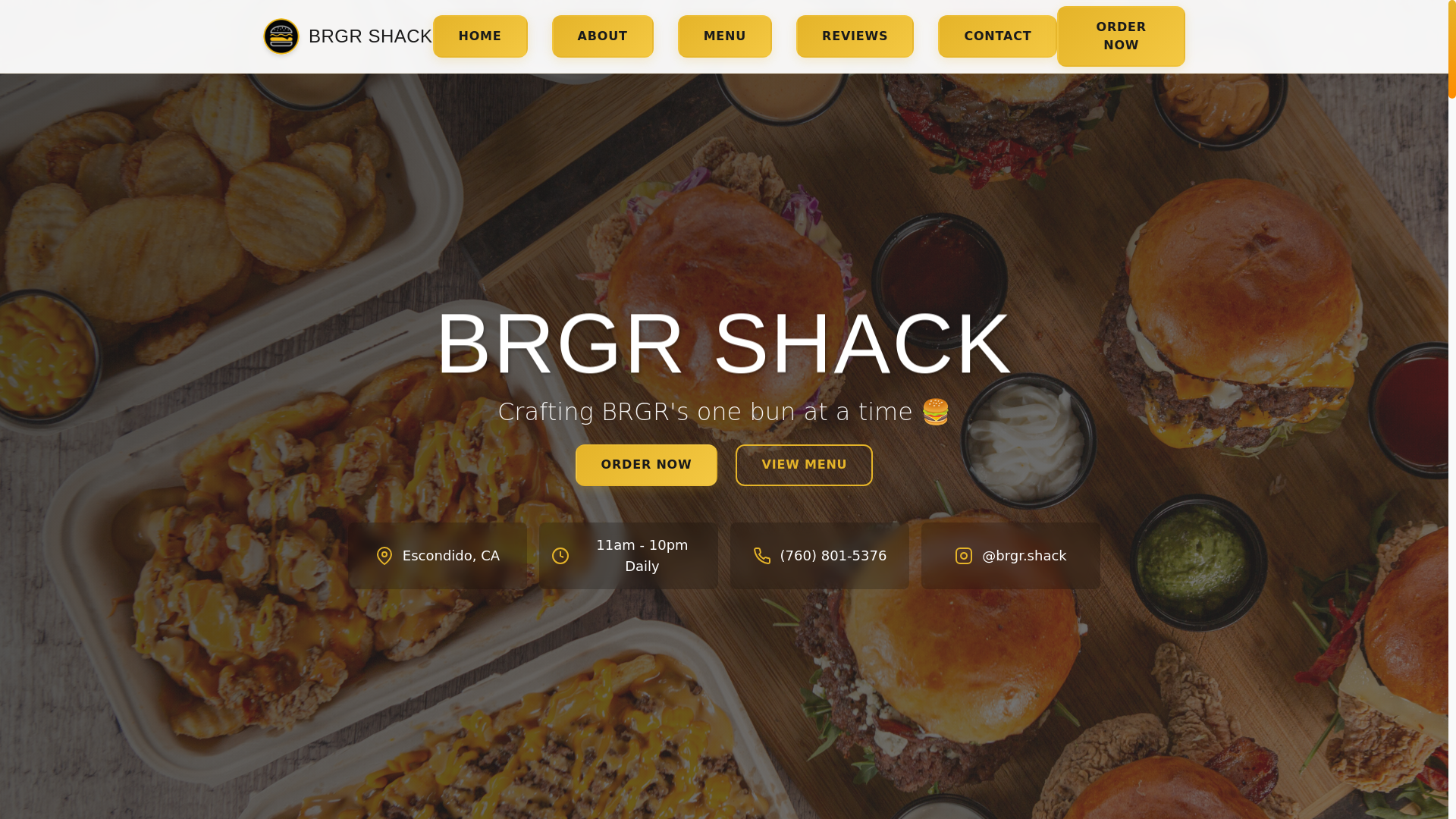 website screenshot of https://brgr-shack-website.pages.dev/