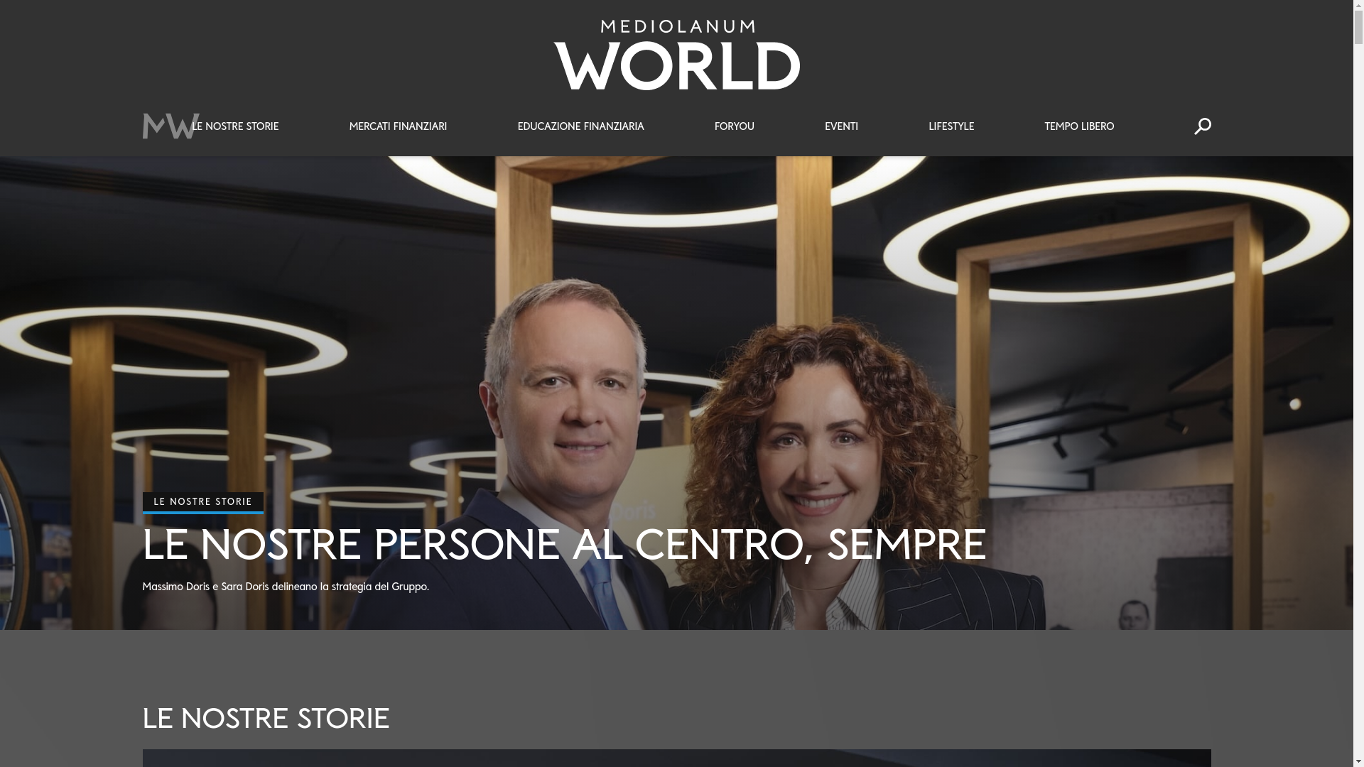 website screenshot of https://mediolanumworld.it/