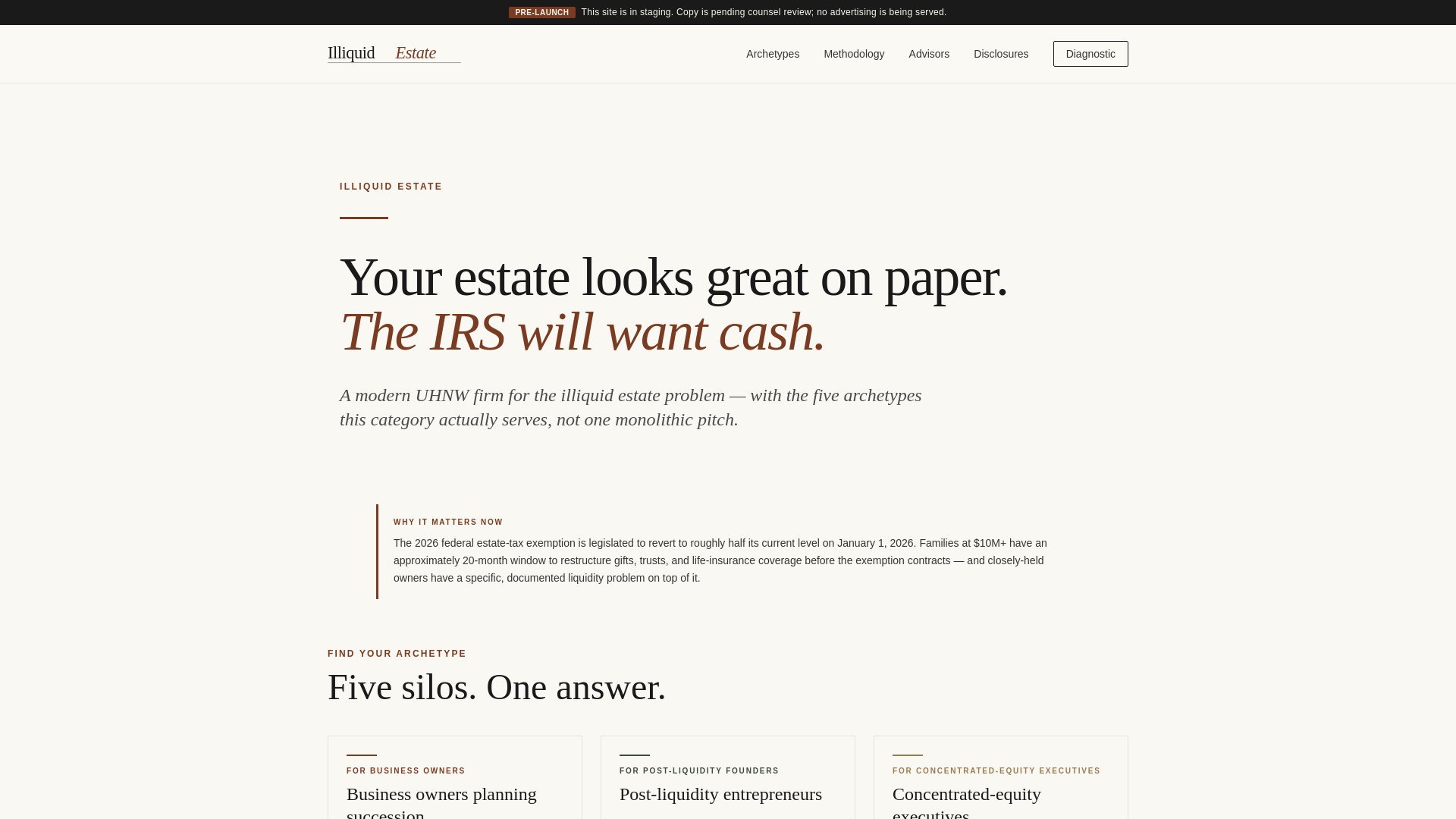 website screenshot of https://illiquidestate.com/