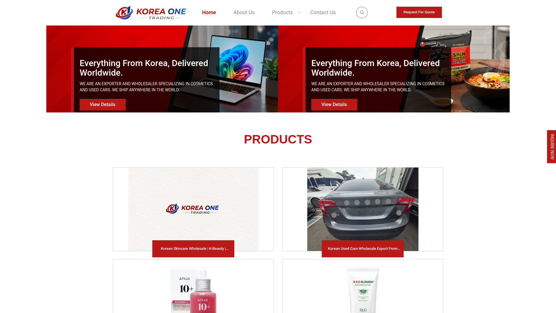 website screenshot of https://kotb2b.com/