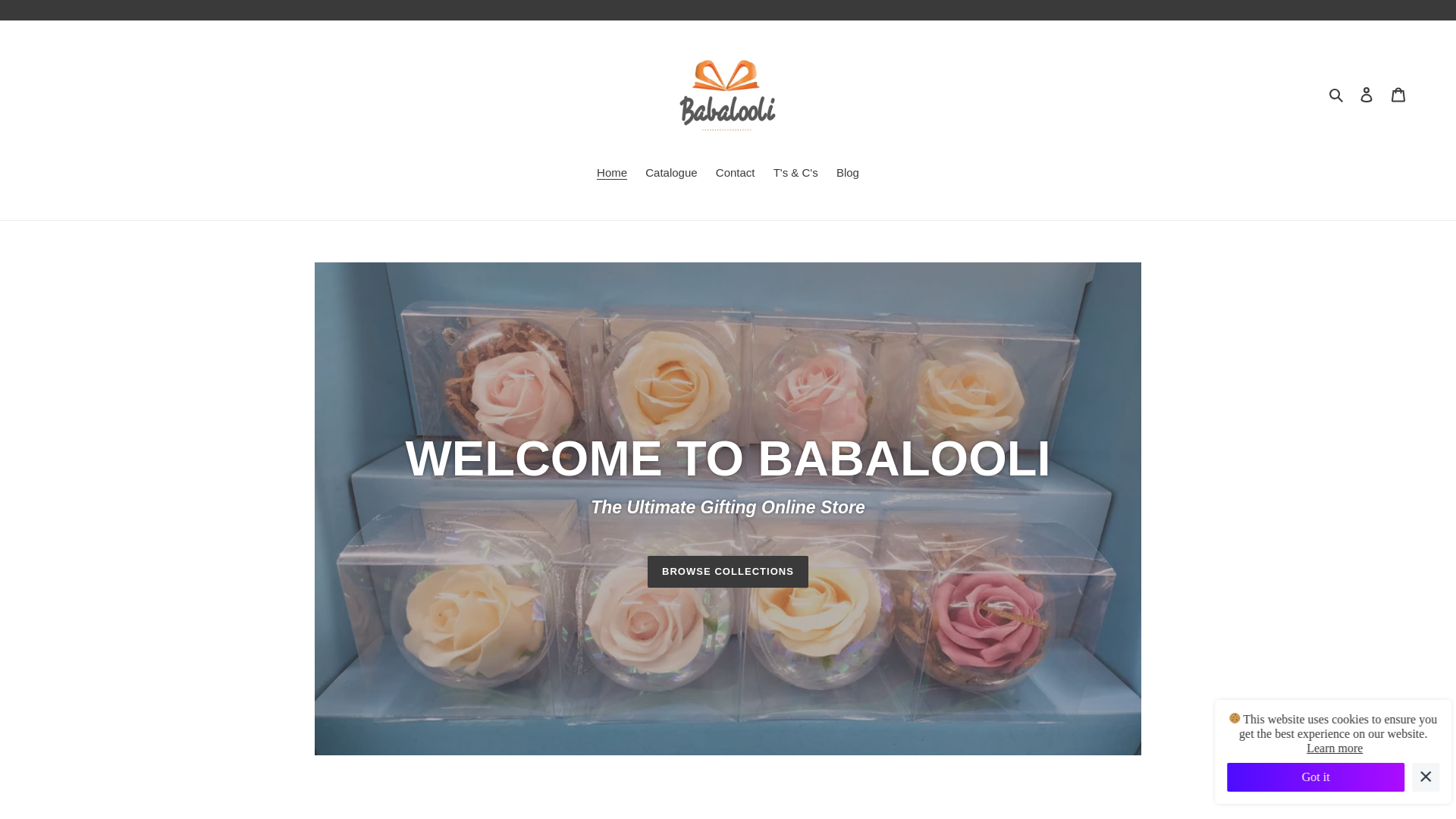 website screenshot of https://babalooli.co.za