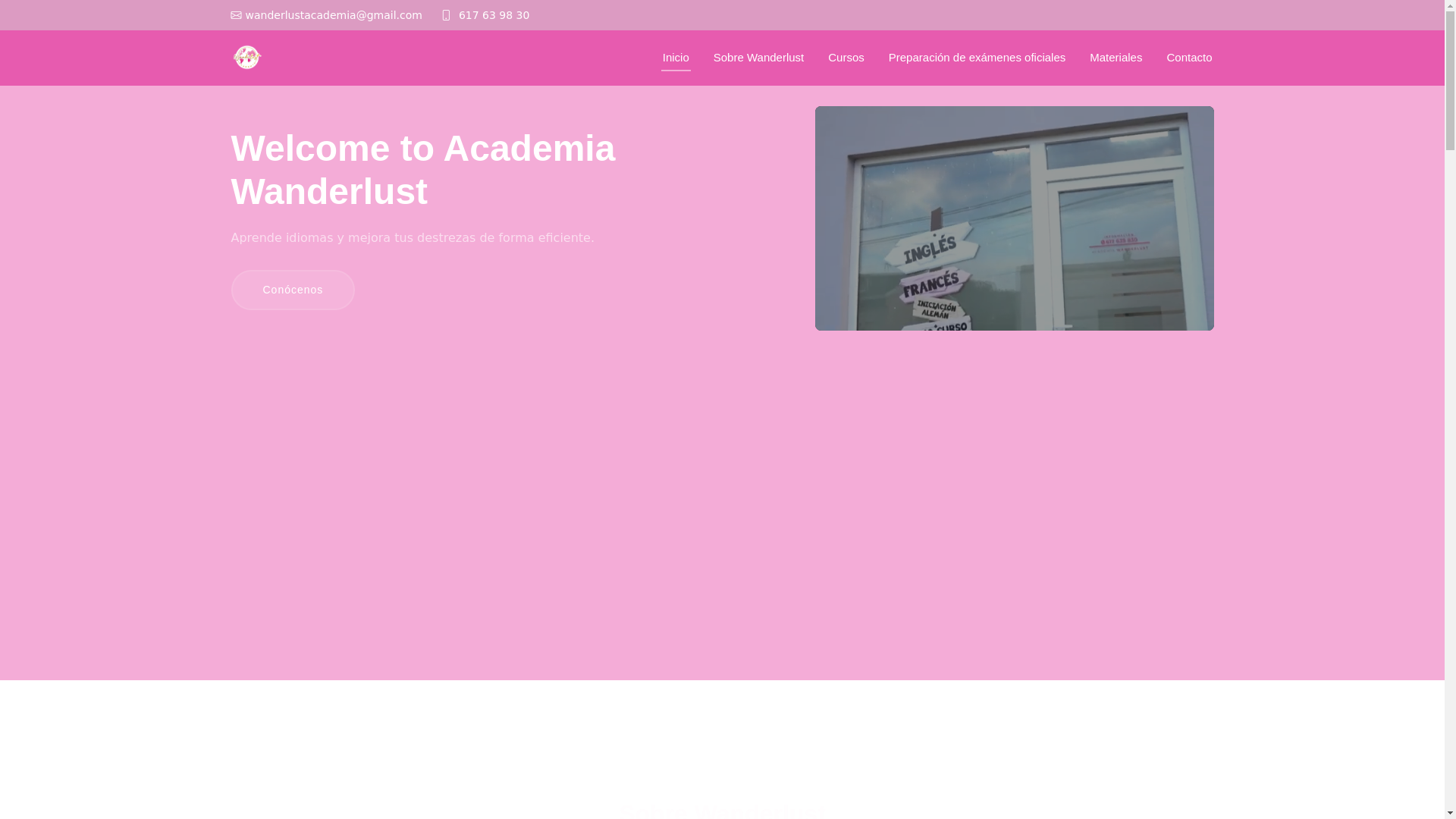 website screenshot of https://academiawanderlust.es/