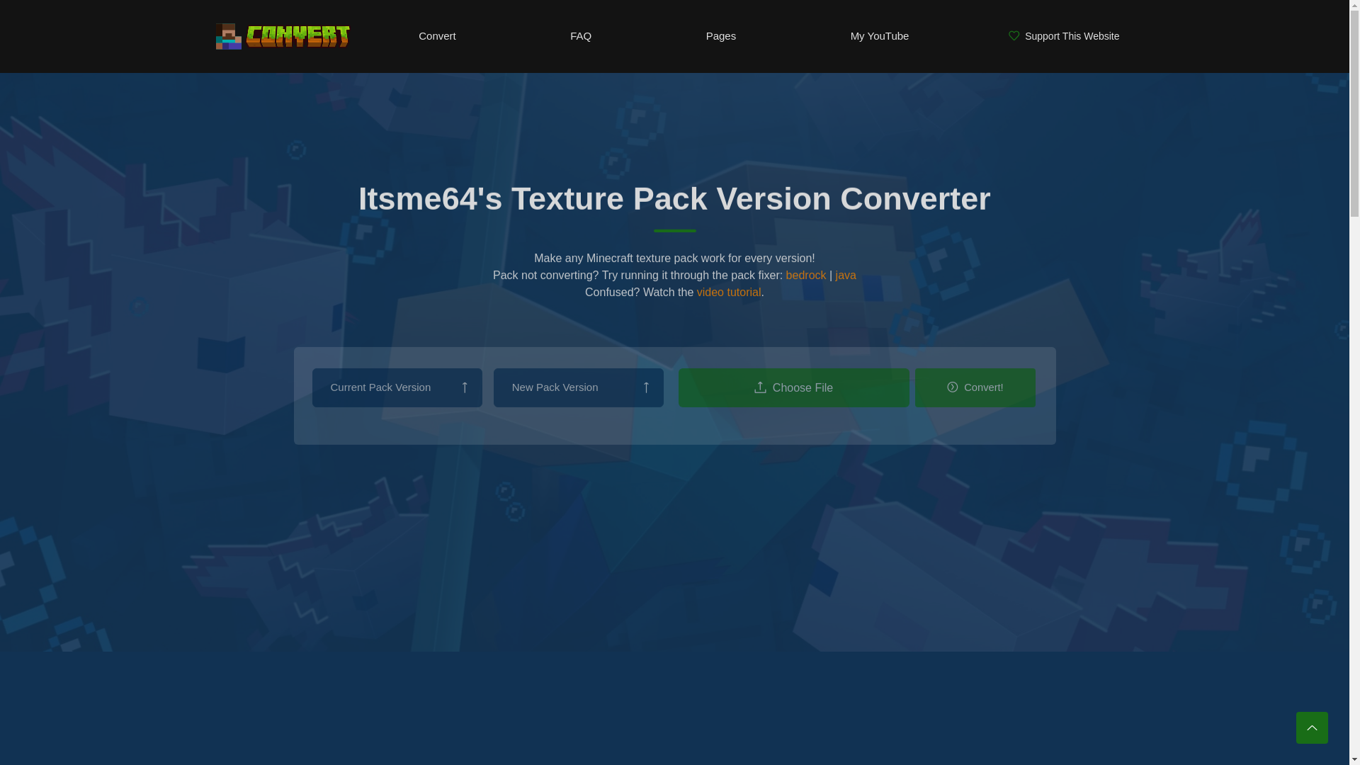 website screenshot of https://www.convertmcpack.net/