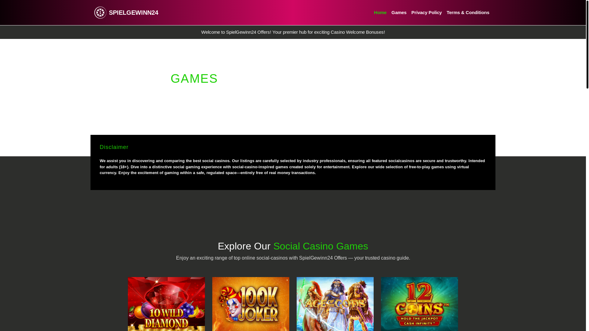 website screenshot of https://spielgewinn24.com/