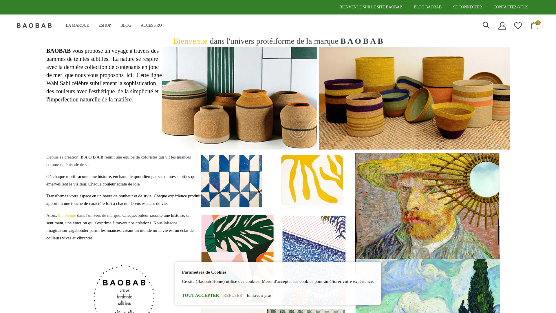 website screenshot of https://baobab-home.fr/