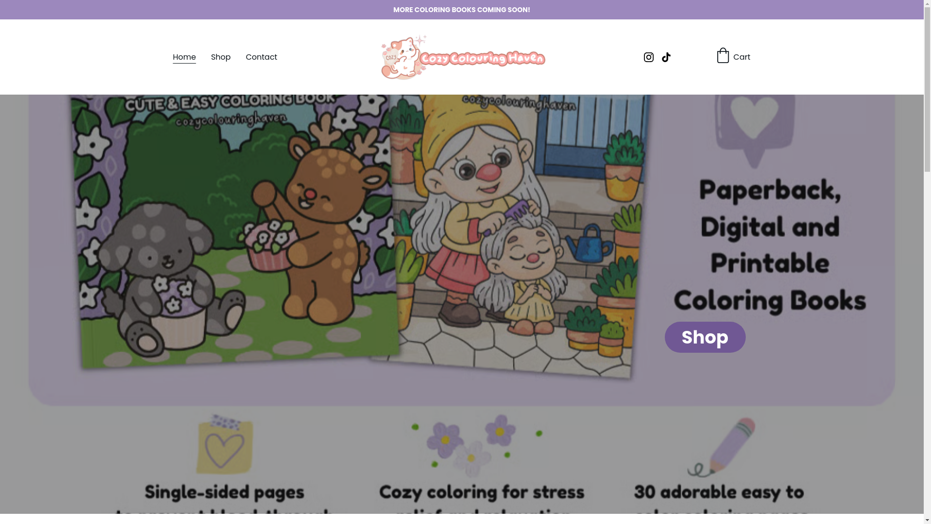 website screenshot of https://cozycolouringhaven.com/
