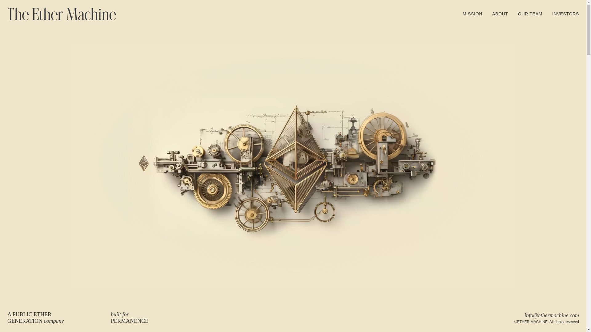website screenshot of https://theethermachine.live/