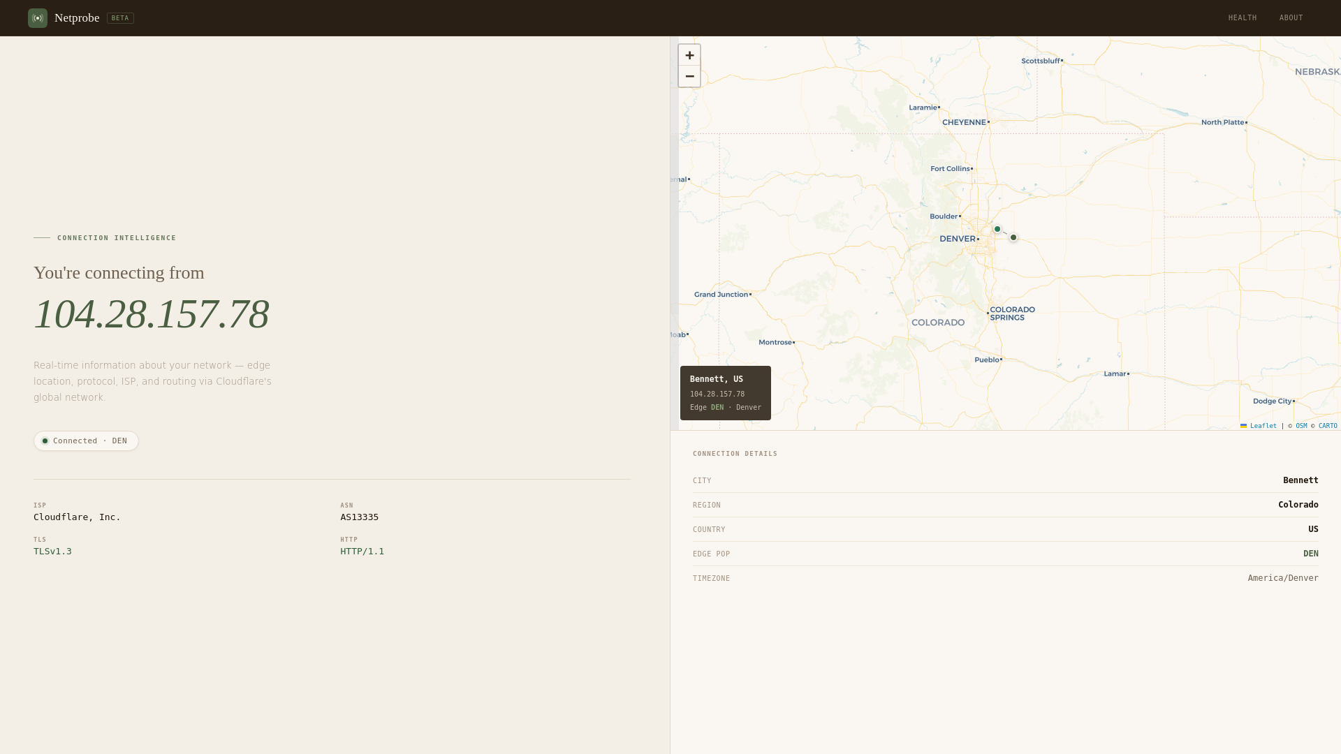 website screenshot of https://netprobe-9u2.pages.dev/