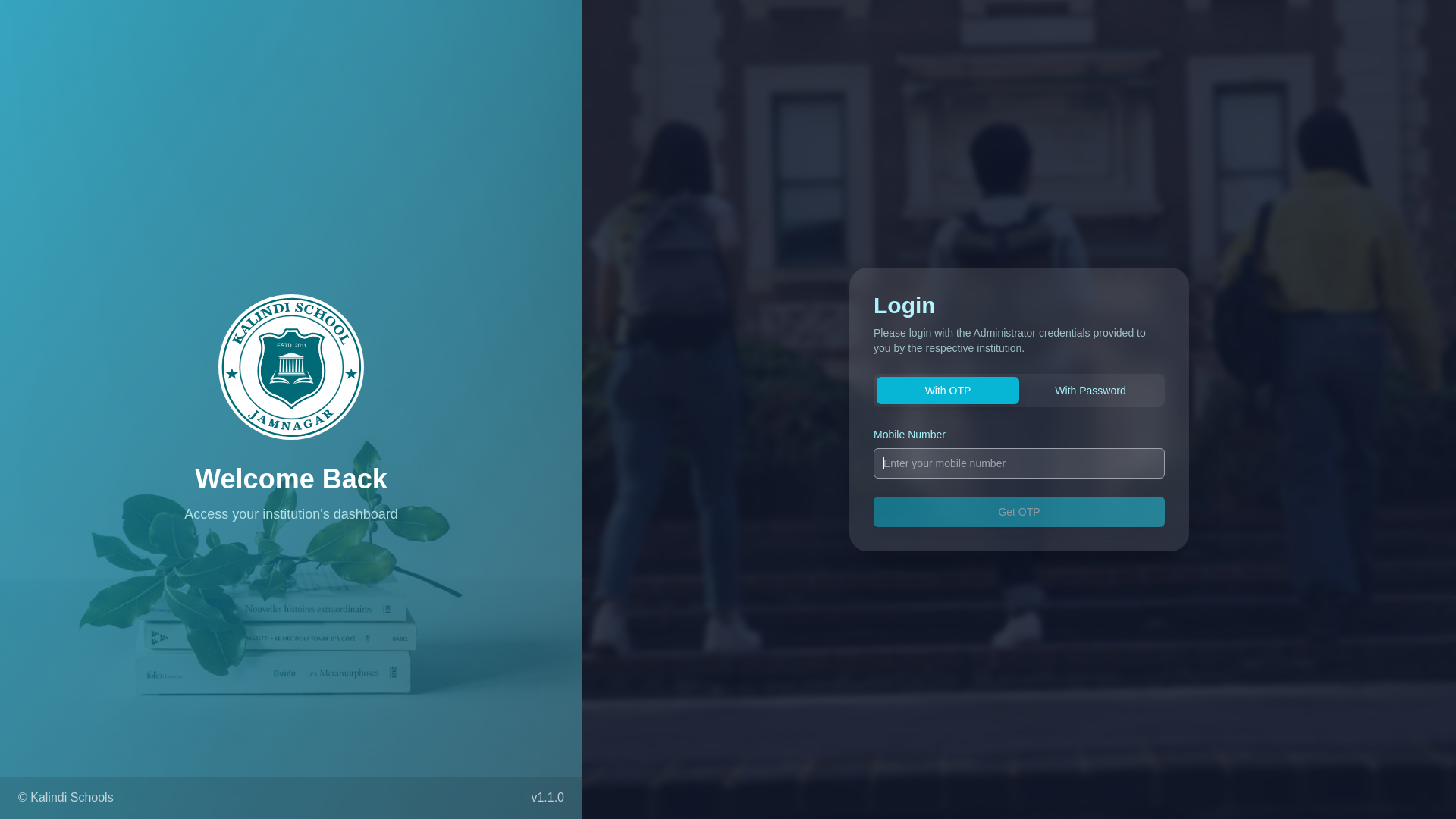 website screenshot of https://kalindi-schools-admin-fe.pages.dev/