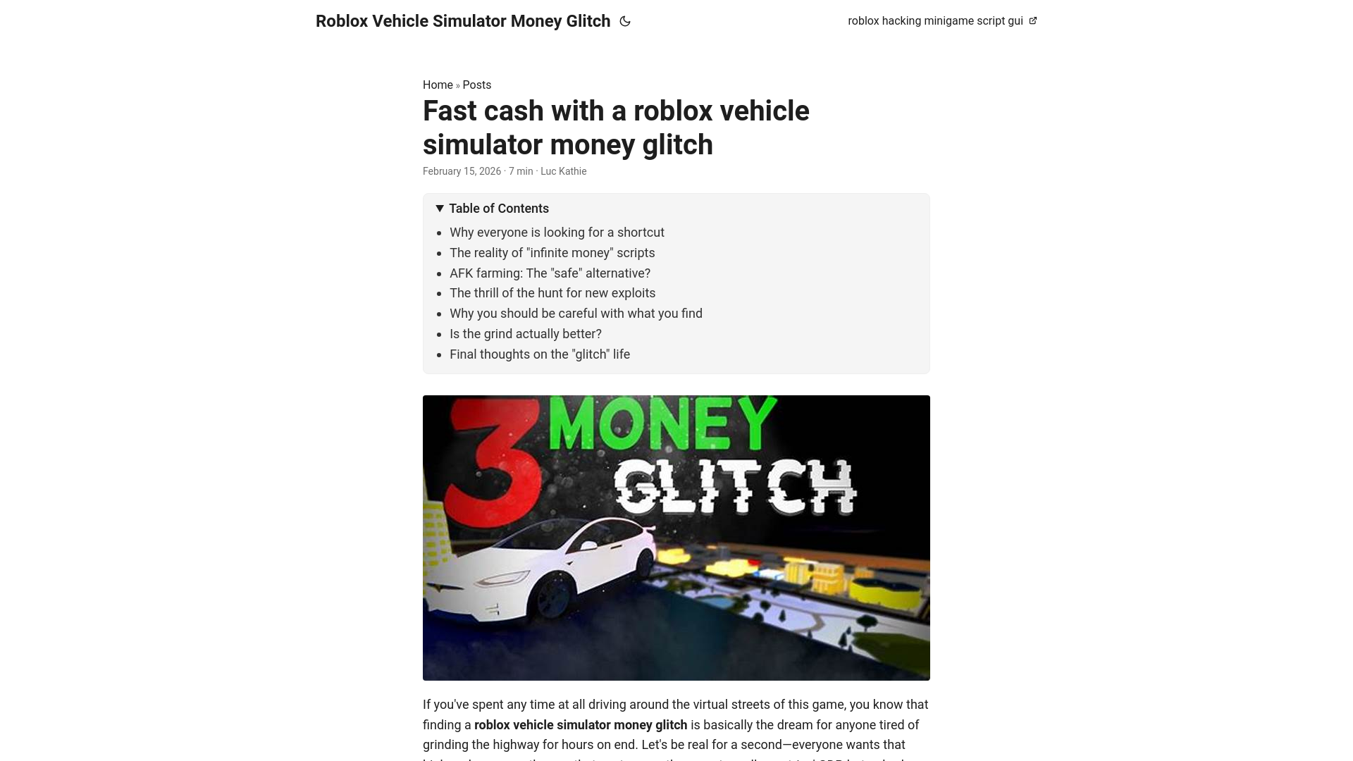 website screenshot of https://roblox-vehicle-simulator-money-glitch.pages.dev/