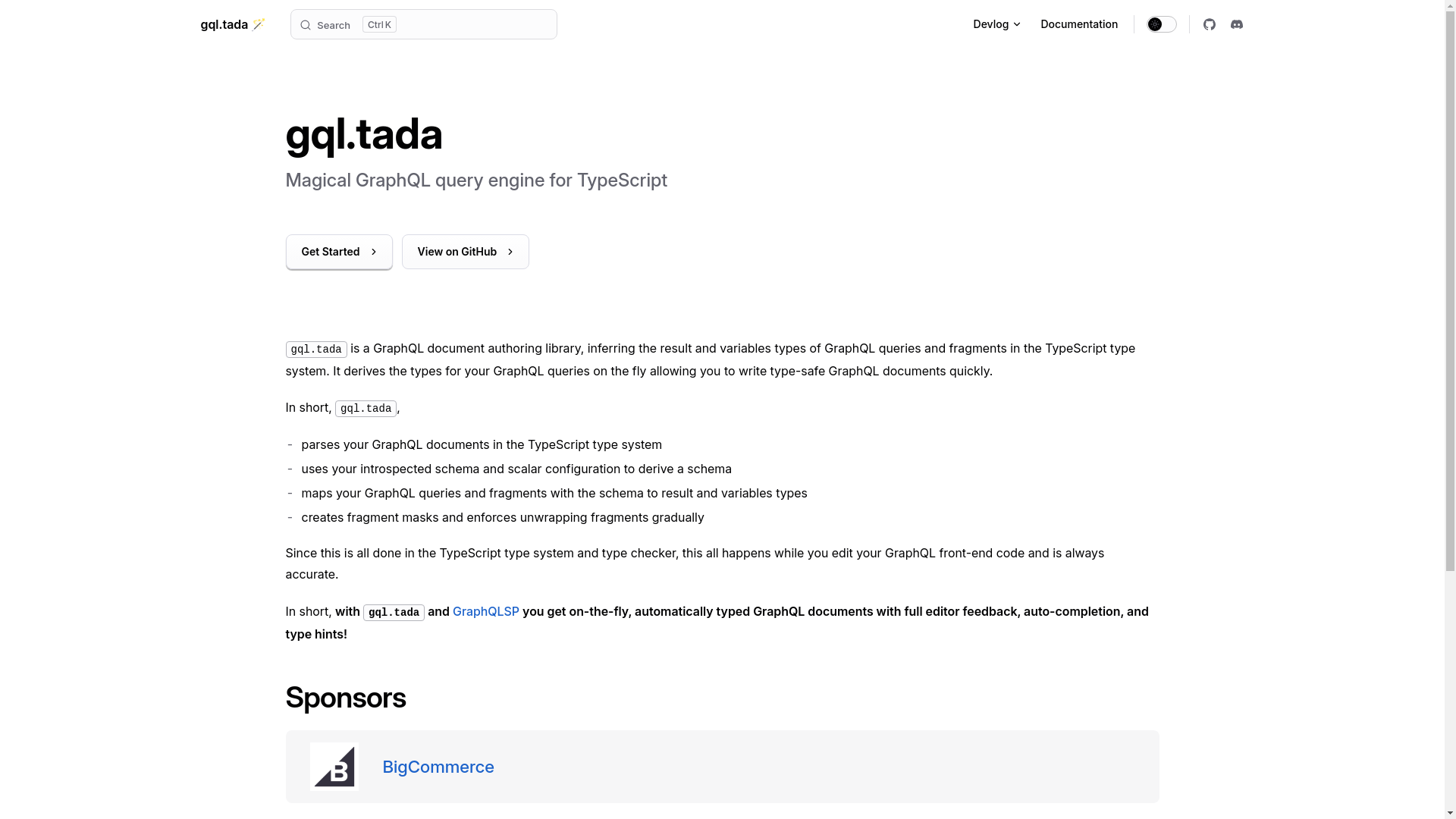 website screenshot of https://gql-tada.pages.dev/