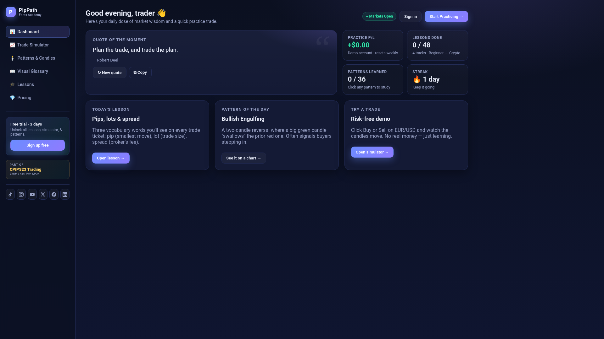website screenshot of https://pippathapp.com/
