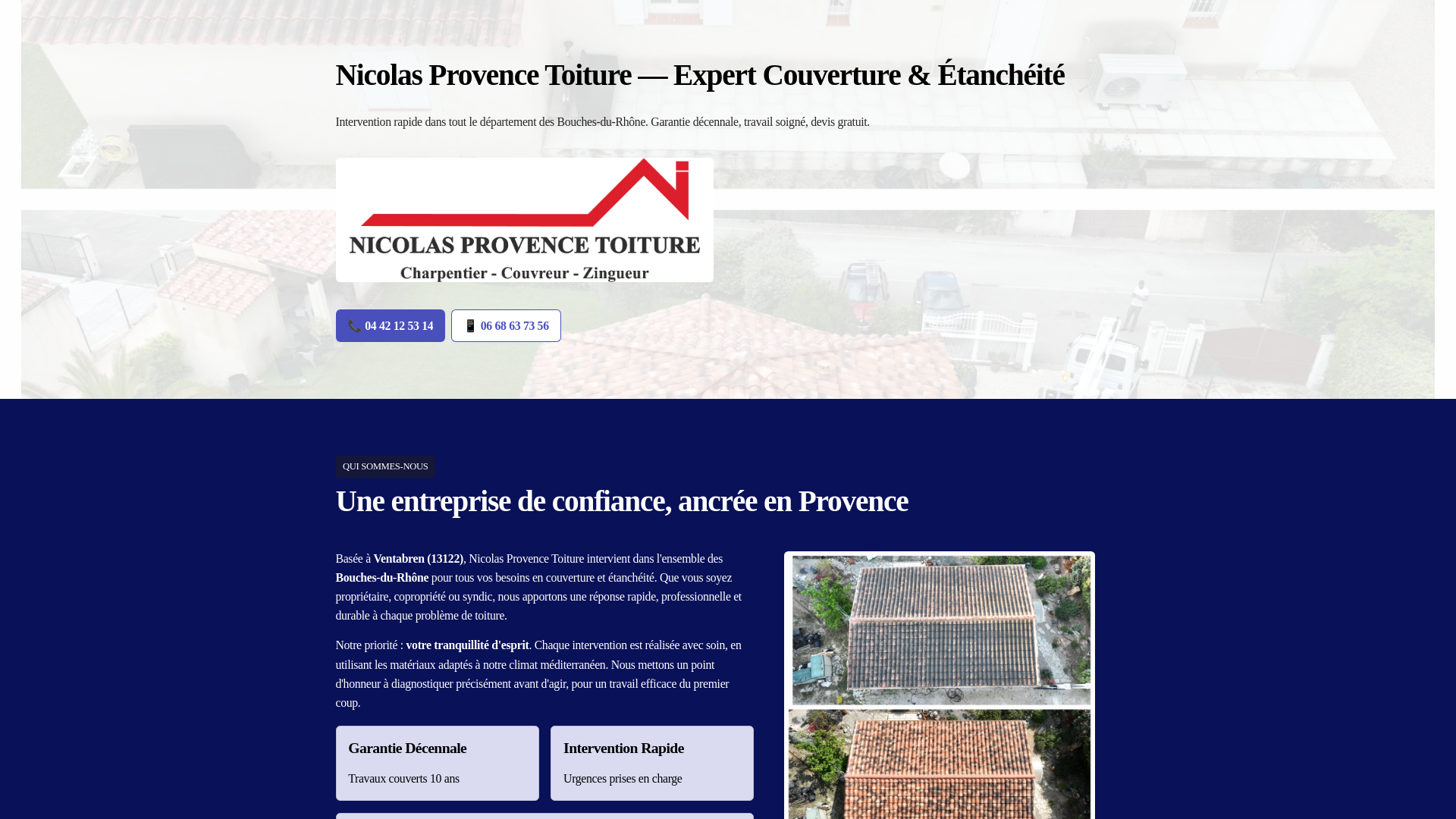 website screenshot of https://nicolas-provence-toiture.com