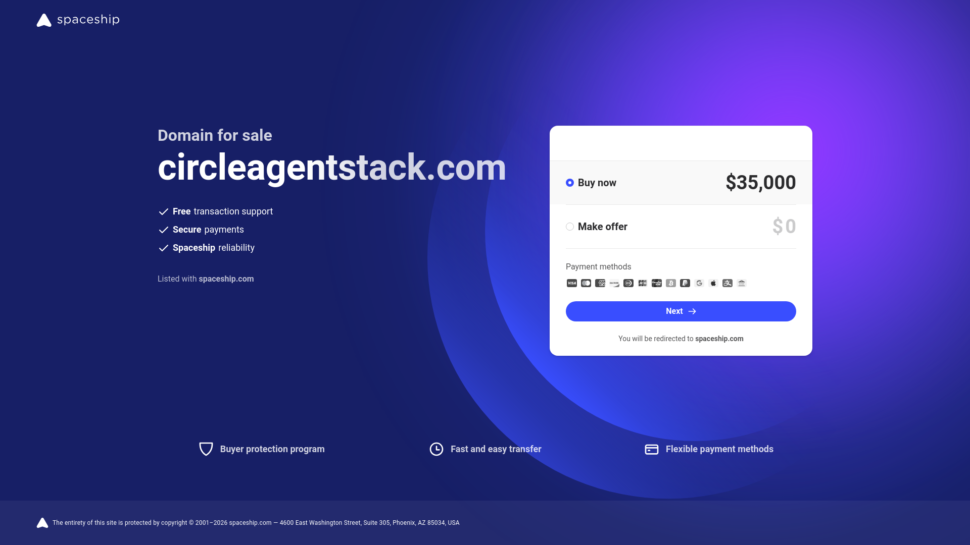website screenshot of https://circleagentstack.com/