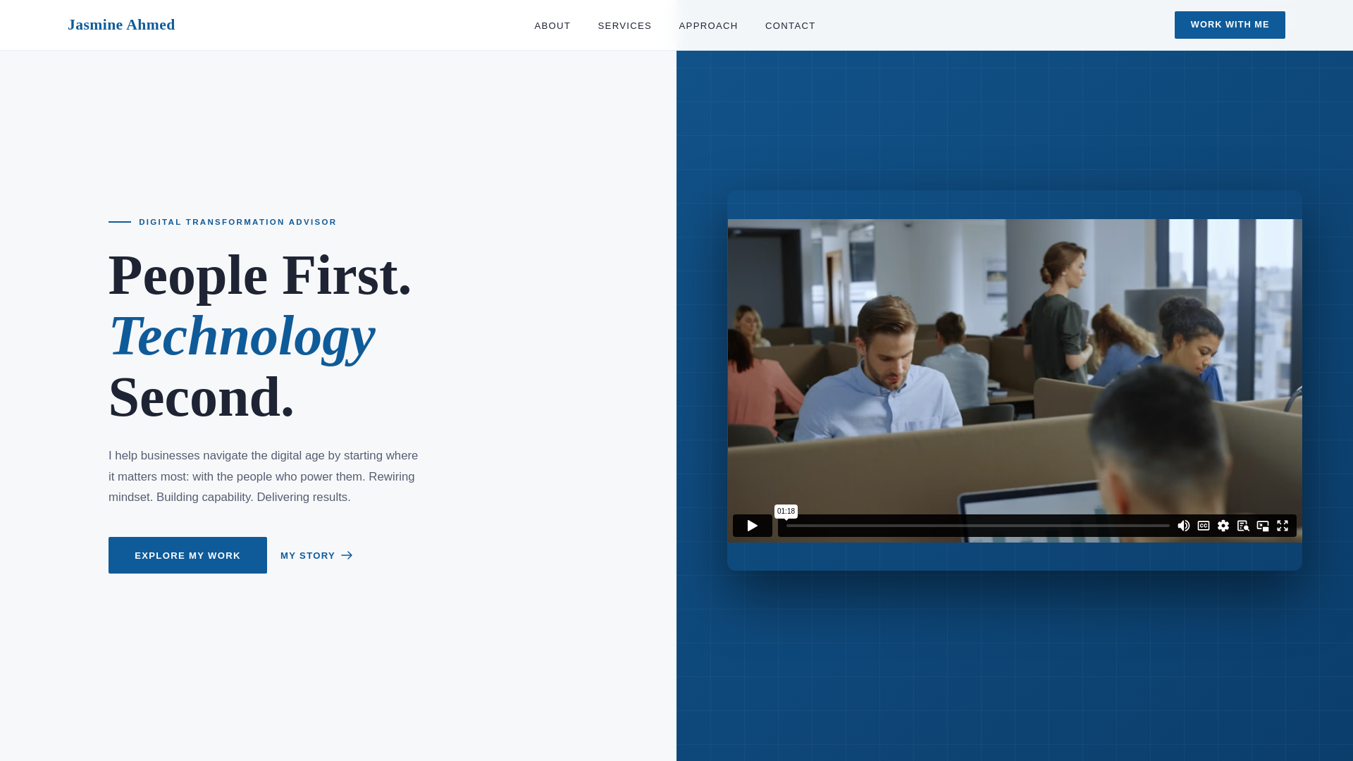 website screenshot of https://jasmineahmed.com/