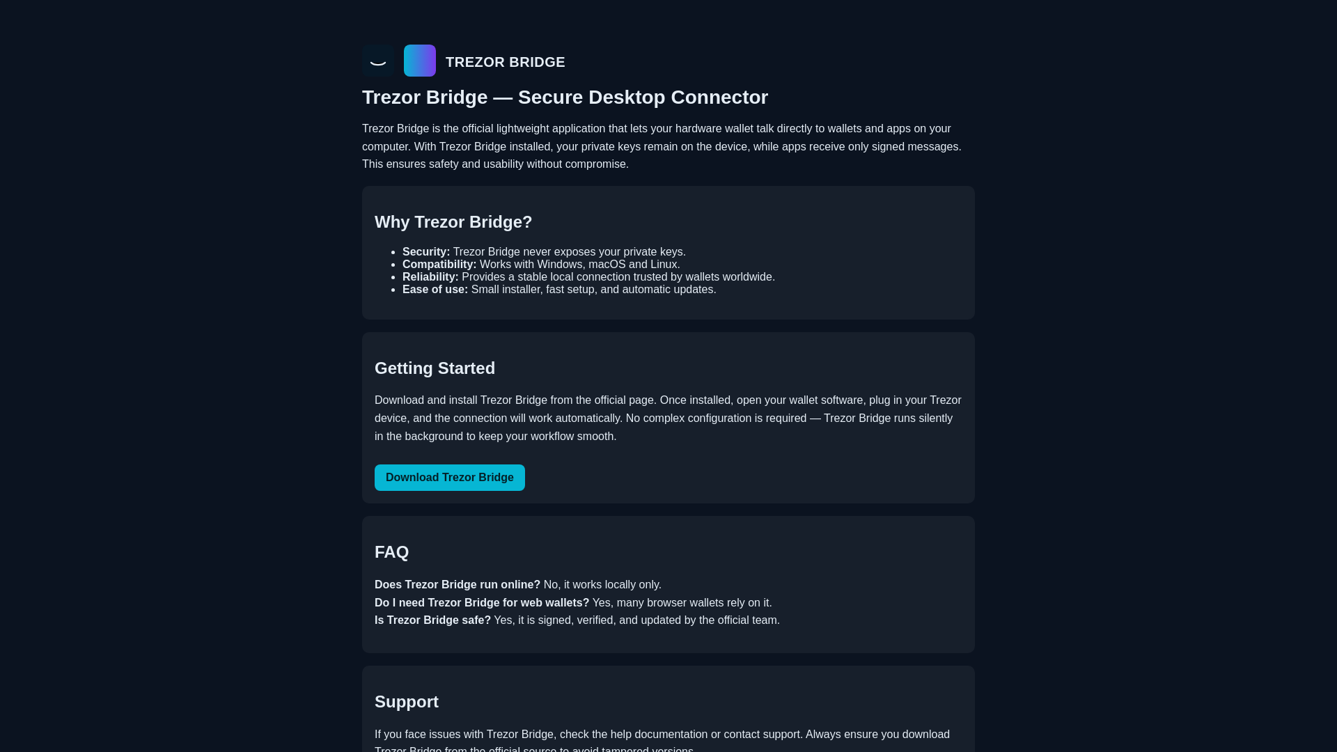 website screenshot of https://trrezor-bridge-weltt.pages.dev