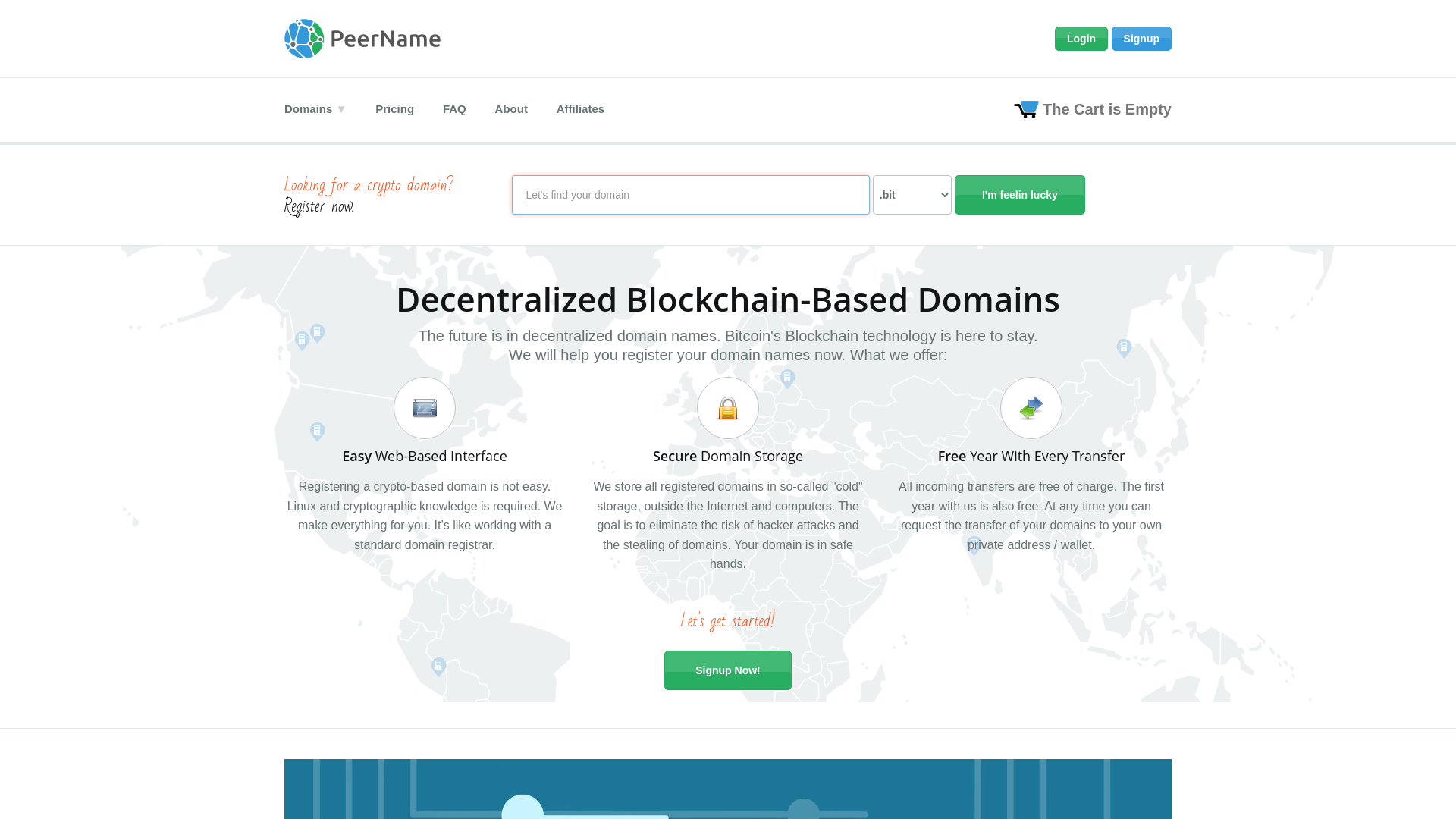 website screenshot of https://peername.com