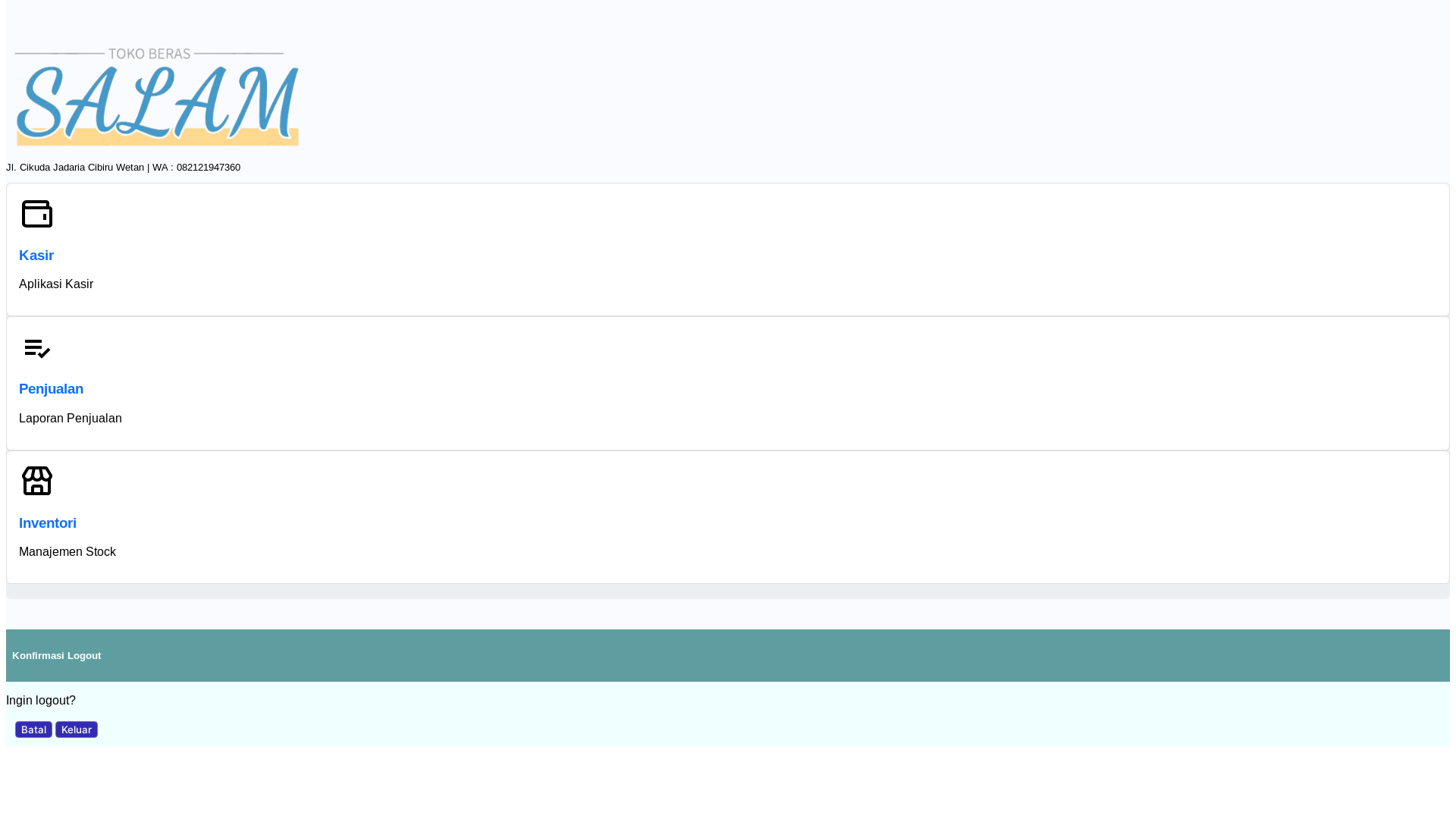 website screenshot of https://tokoberas-salam.my.id/