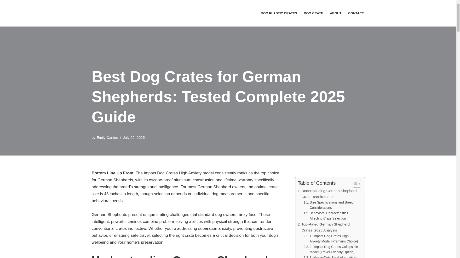 website screenshot of https://bestdogcrates.org/best-dog-crates-for-german-shepherds/