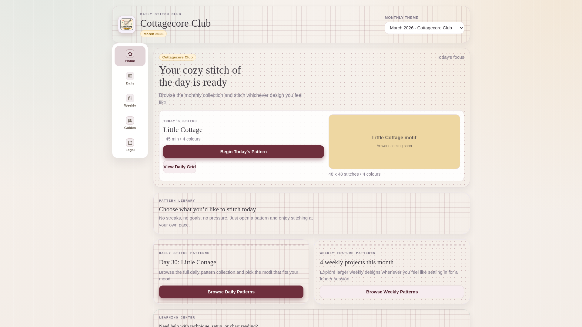 website screenshot of https://dailystitchclub.com