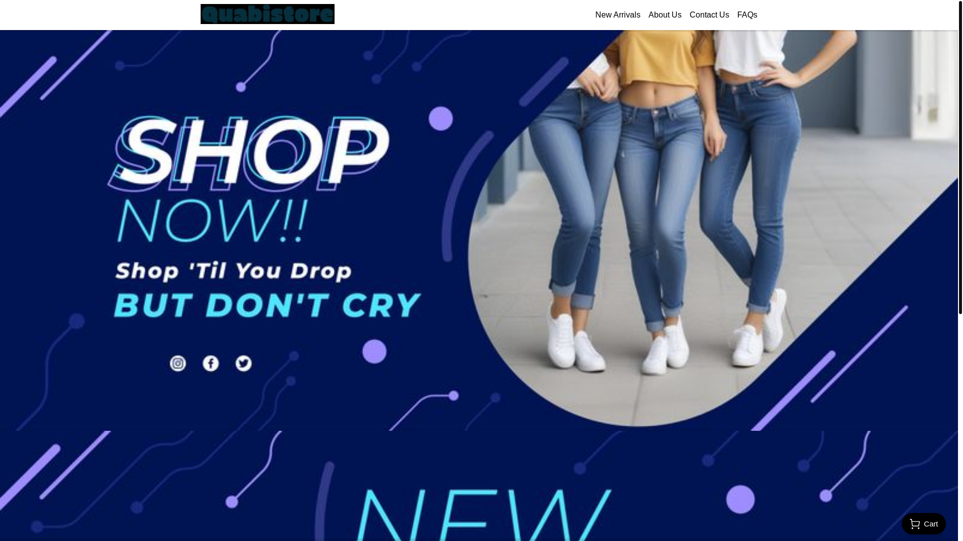 website screenshot of https://quabistore.com/