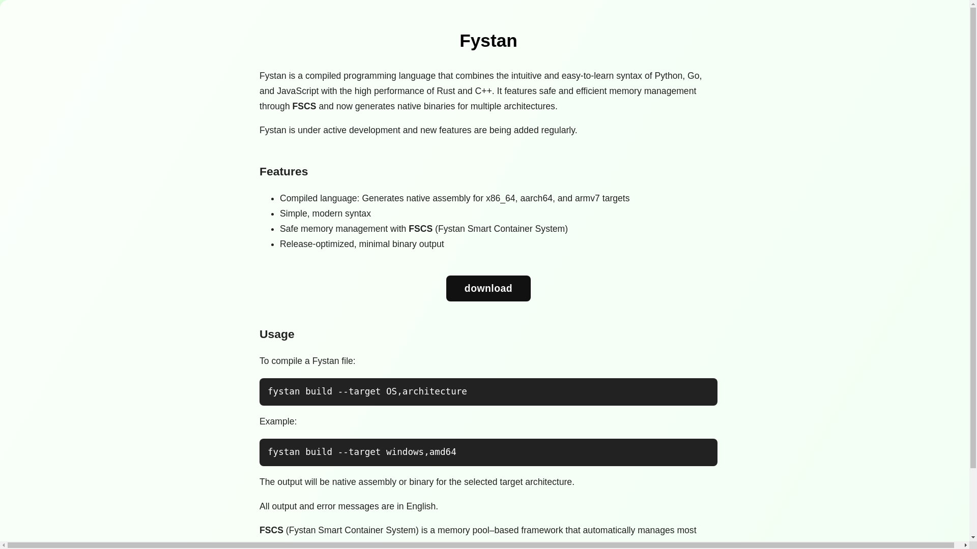 website screenshot of https://fystan.pages.dev/