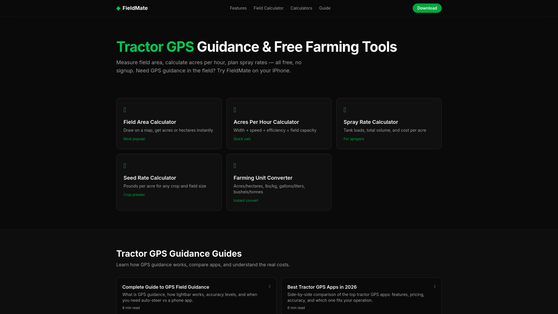 website screenshot of https://tractorgps.net/