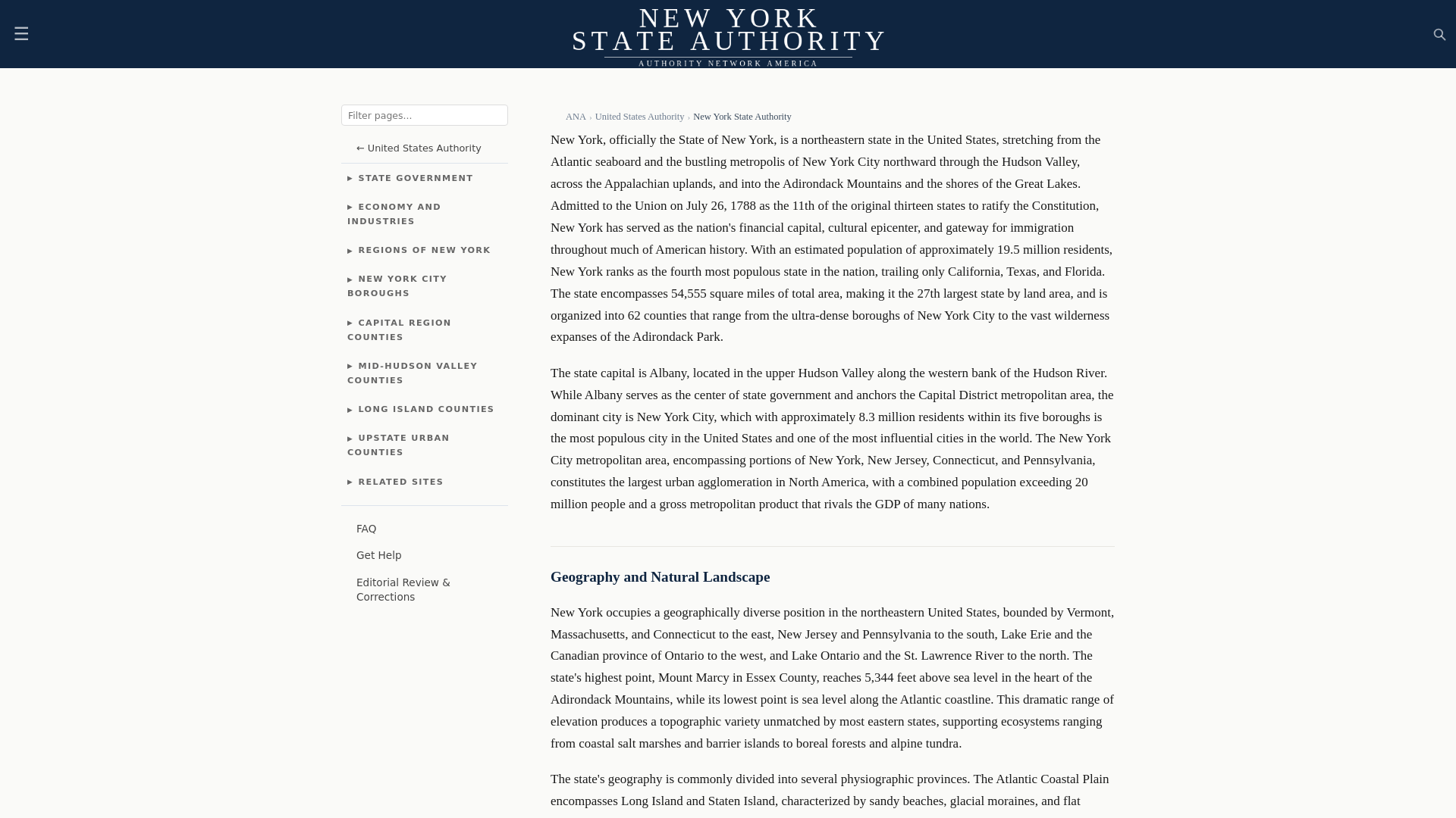 website screenshot of https://newyorkstateauthority.com/