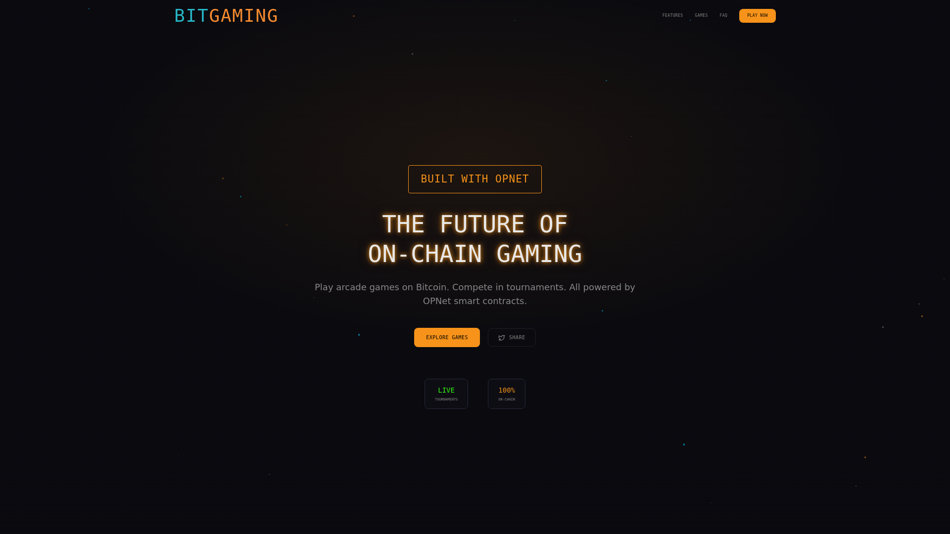 website screenshot of https://bitgaming.gg/