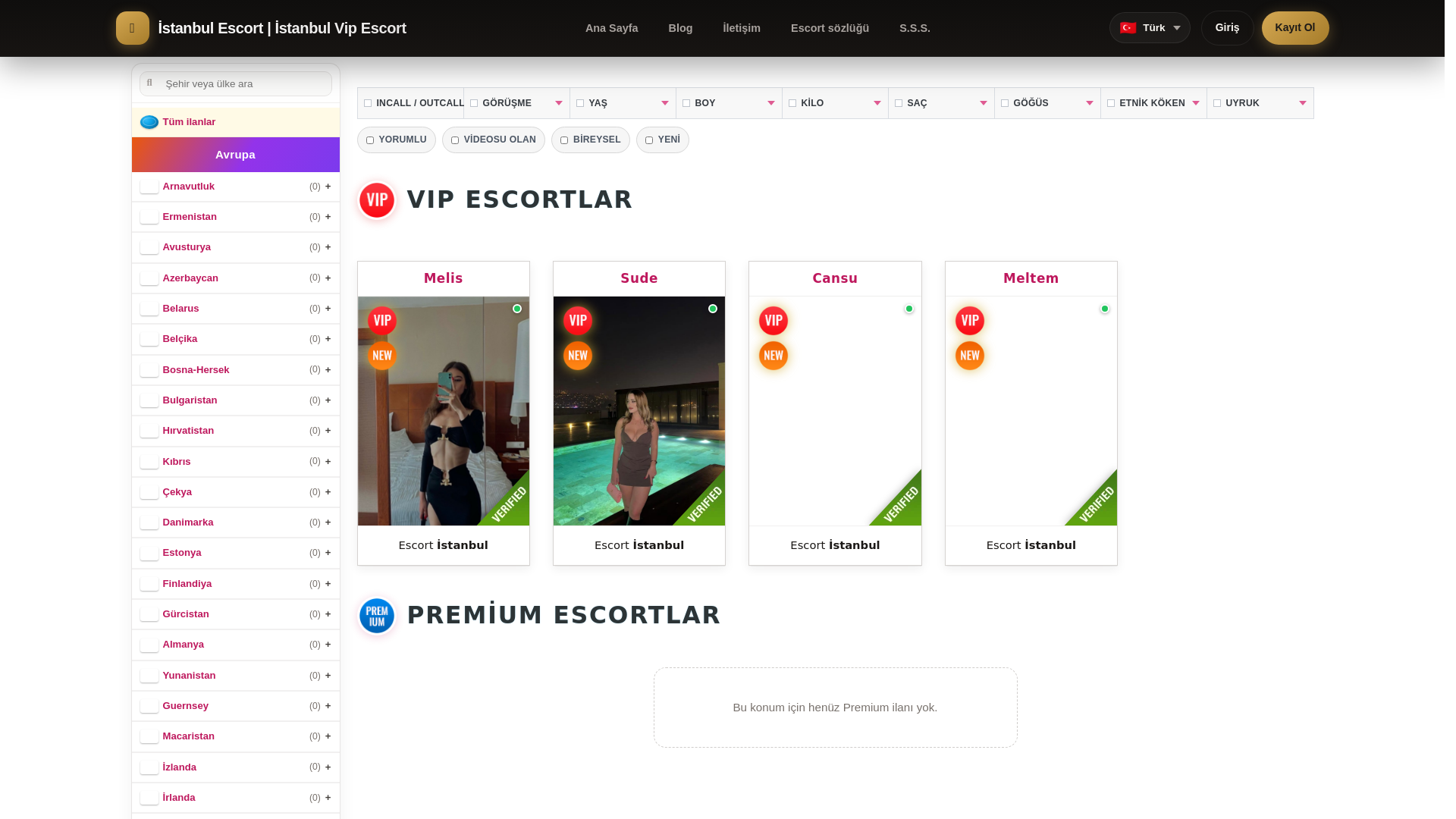 website screenshot of https://escorthunters.org/