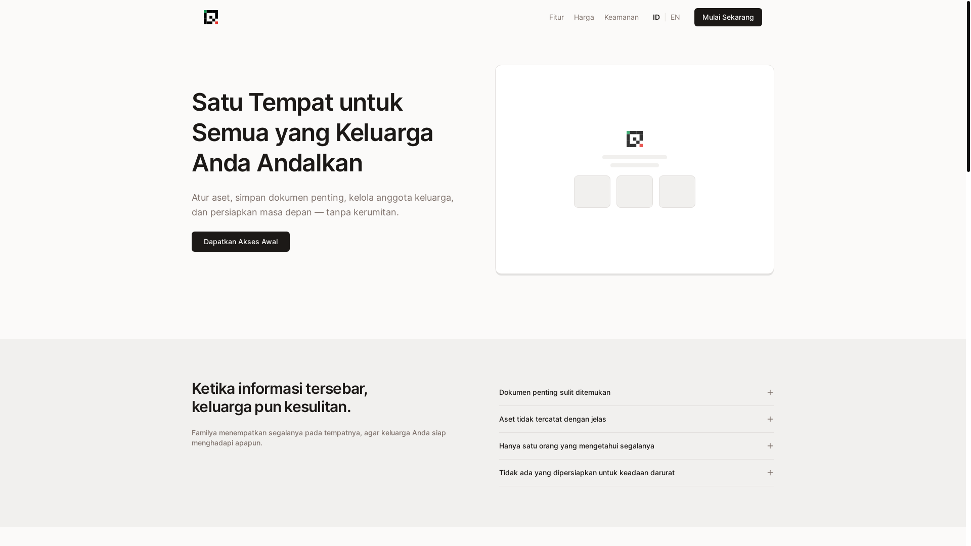 website screenshot of https://familya-landing.pages.dev/