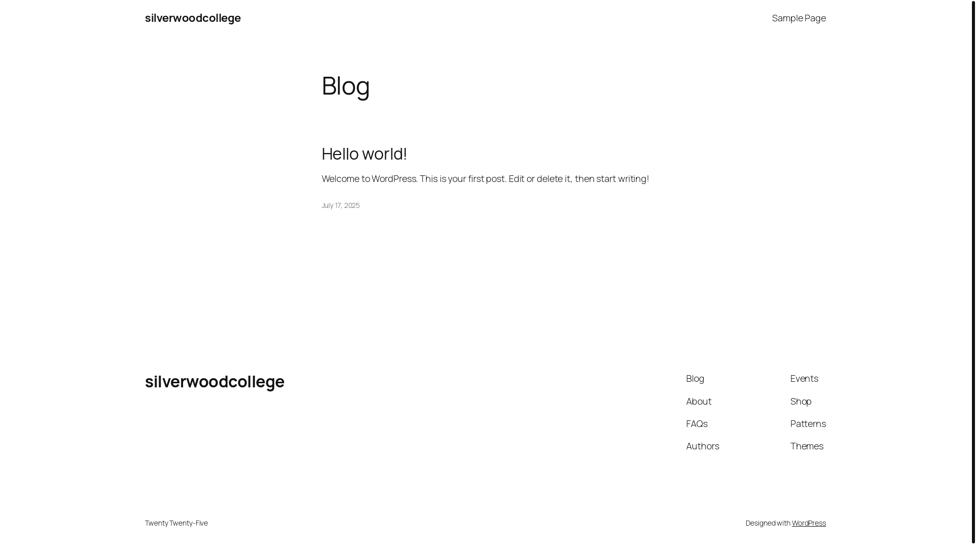 website screenshot of https://silverwoodcollege.org/