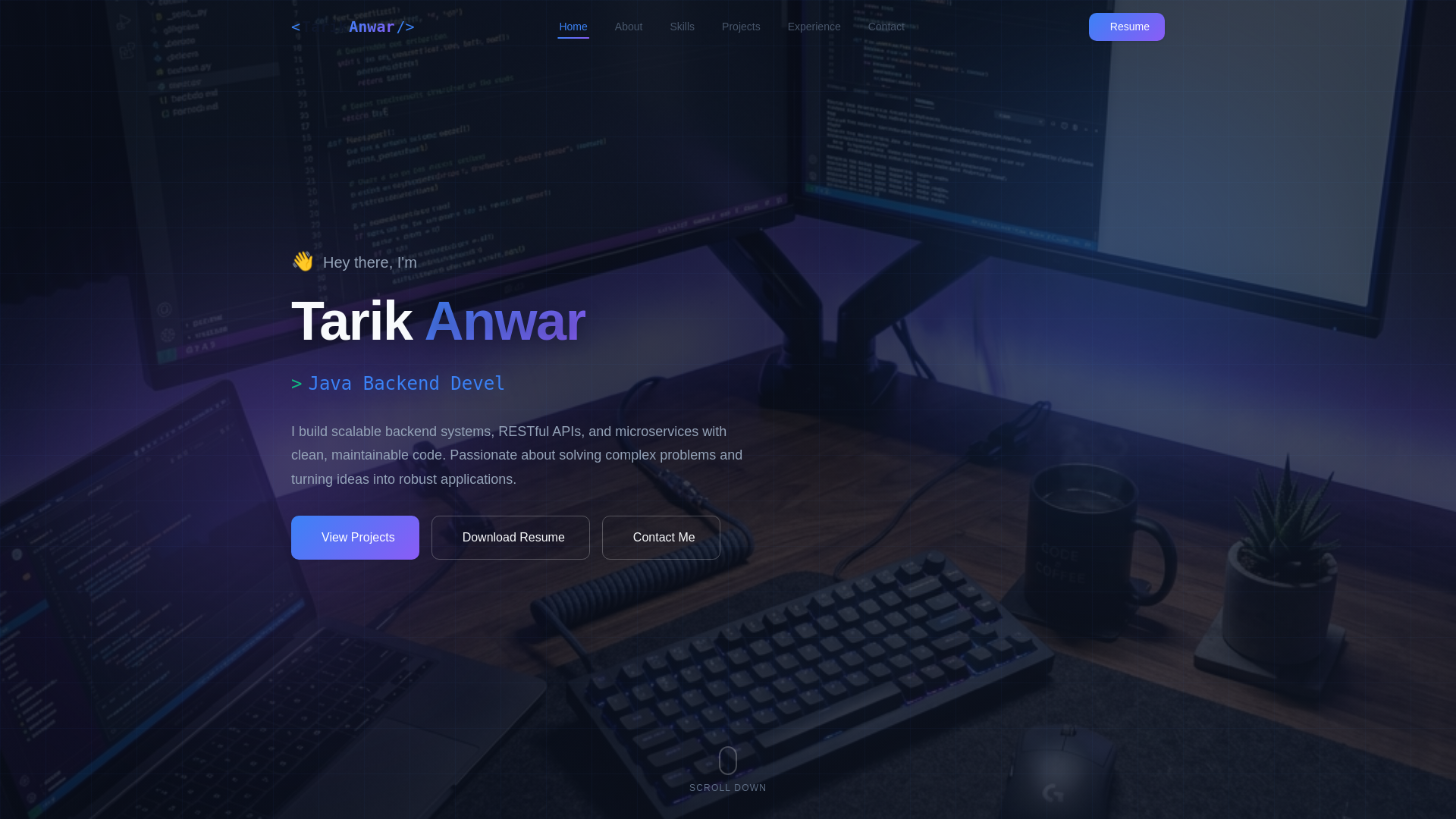website screenshot of https://tarikanwar.pages.dev/