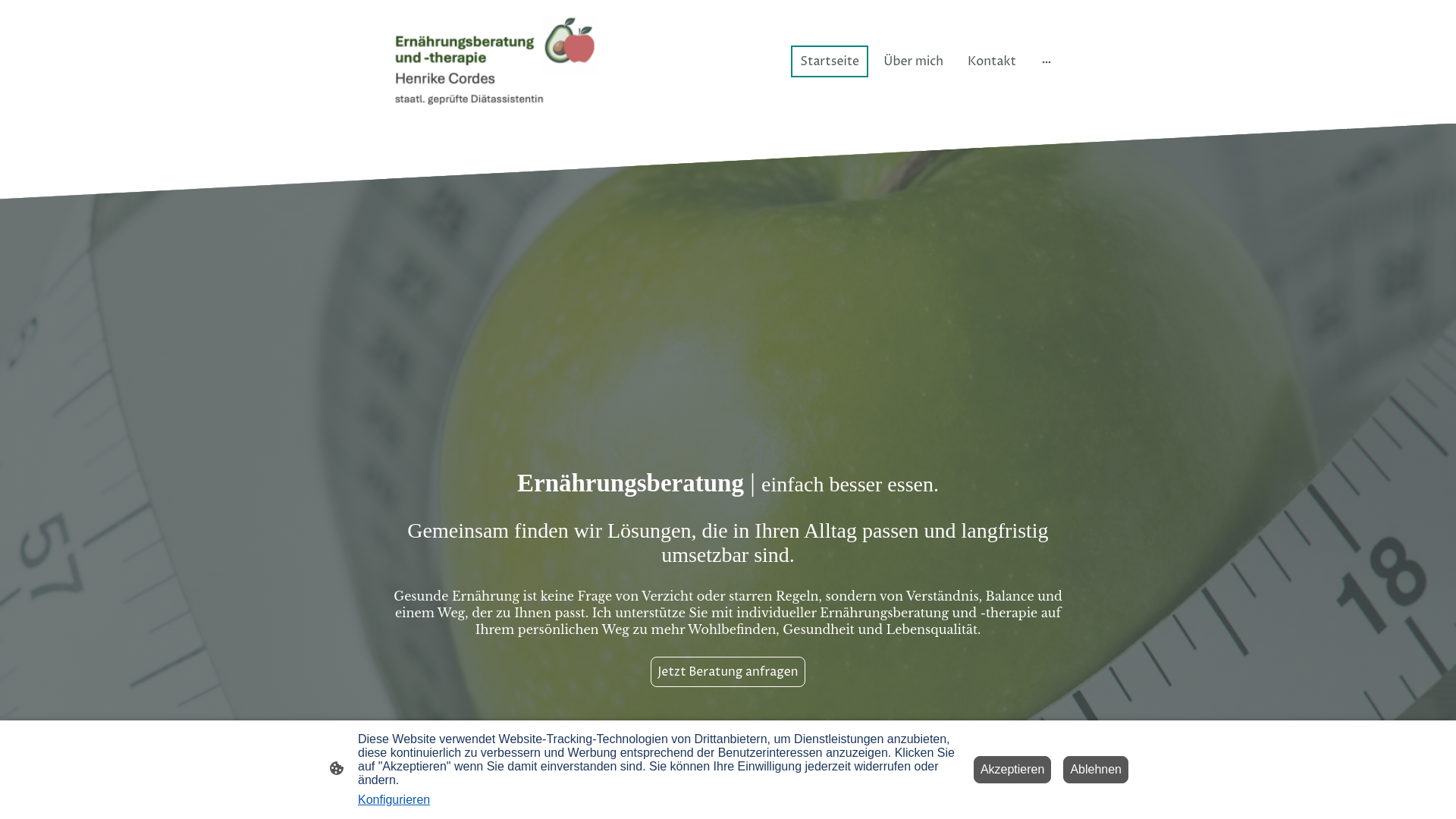 website screenshot of https://xn--cordes-ernhrung-9kb.de