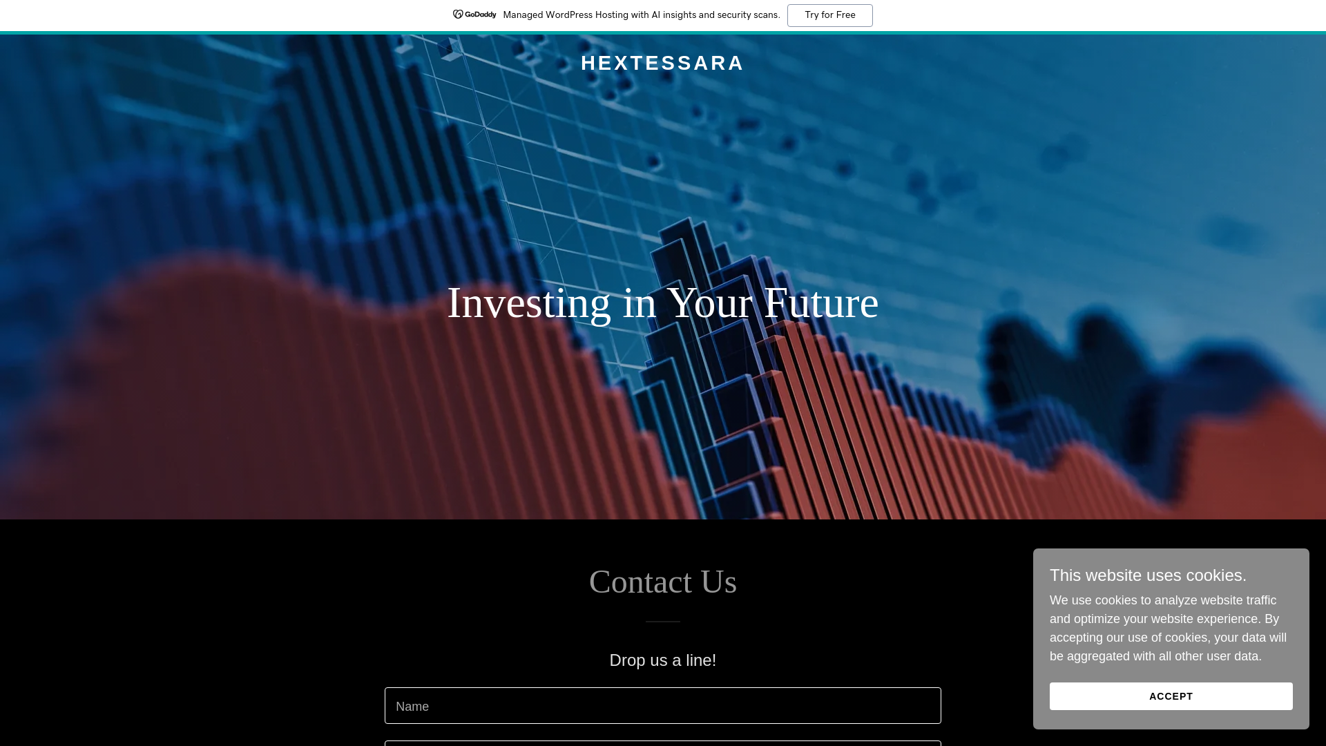 website screenshot of https://hextessara.com