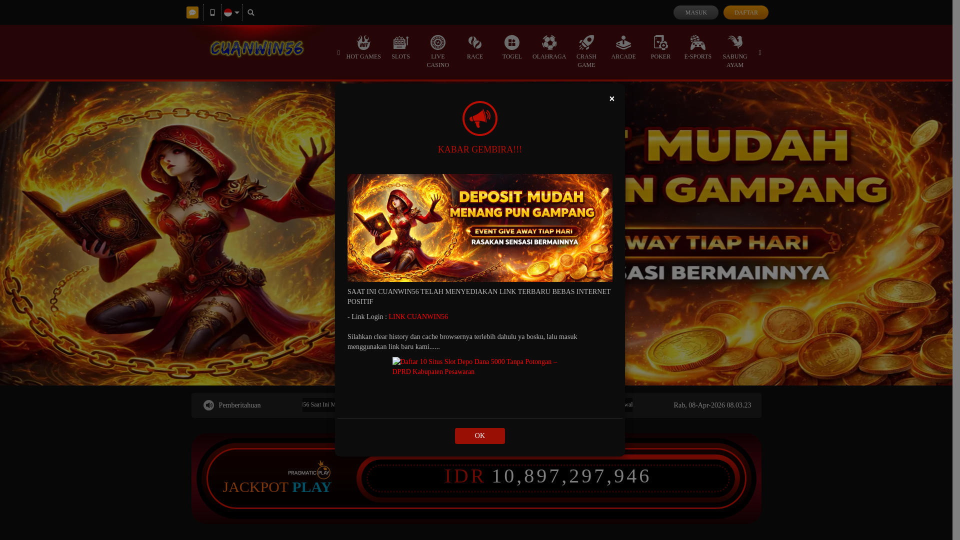 website screenshot of https://cuanwin-56.org/