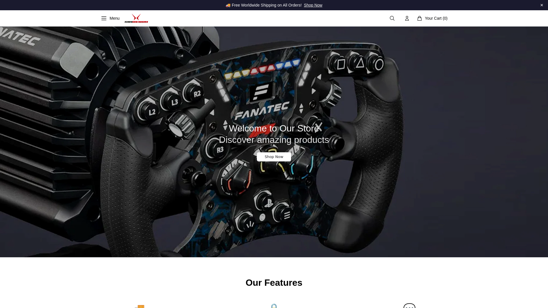 website screenshot of https://simdemonelectronics.shop/