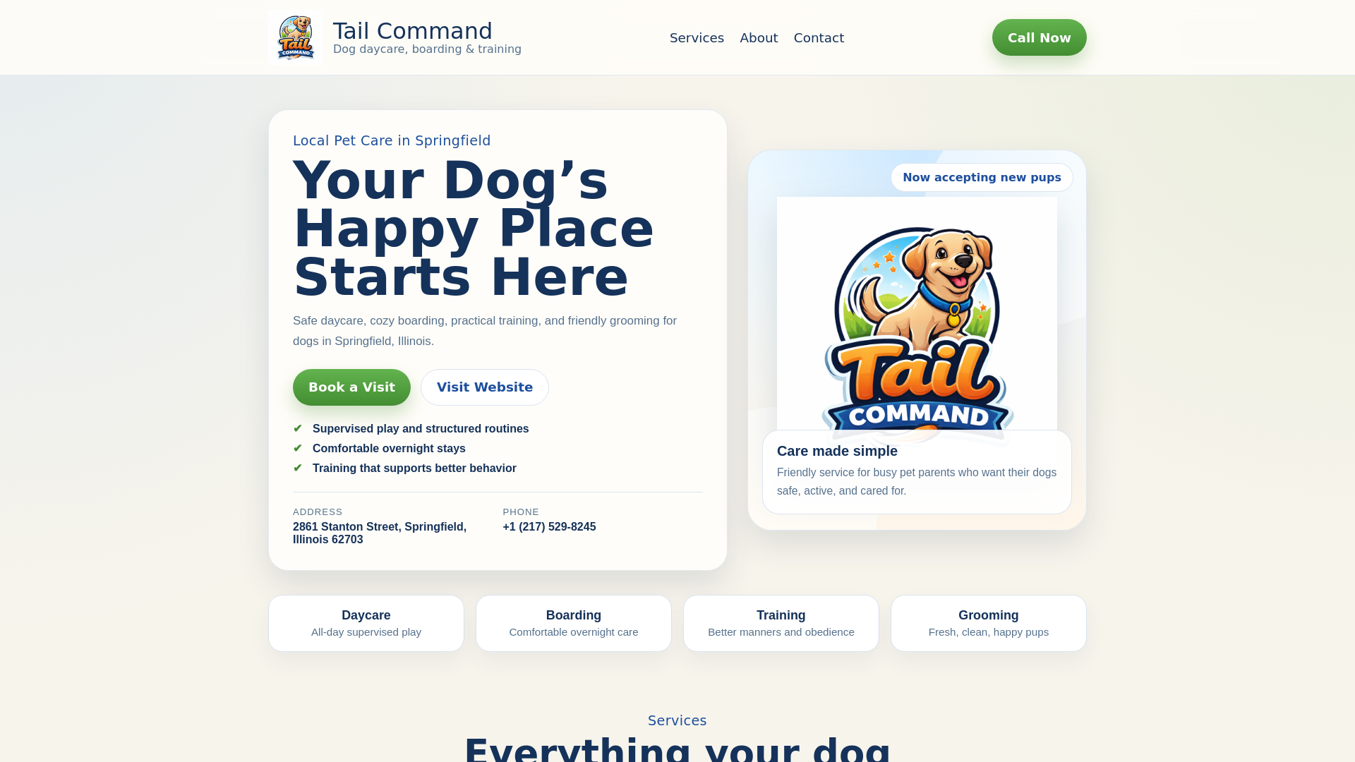 website screenshot of https://tailcommand-sbs.pages.dev/
