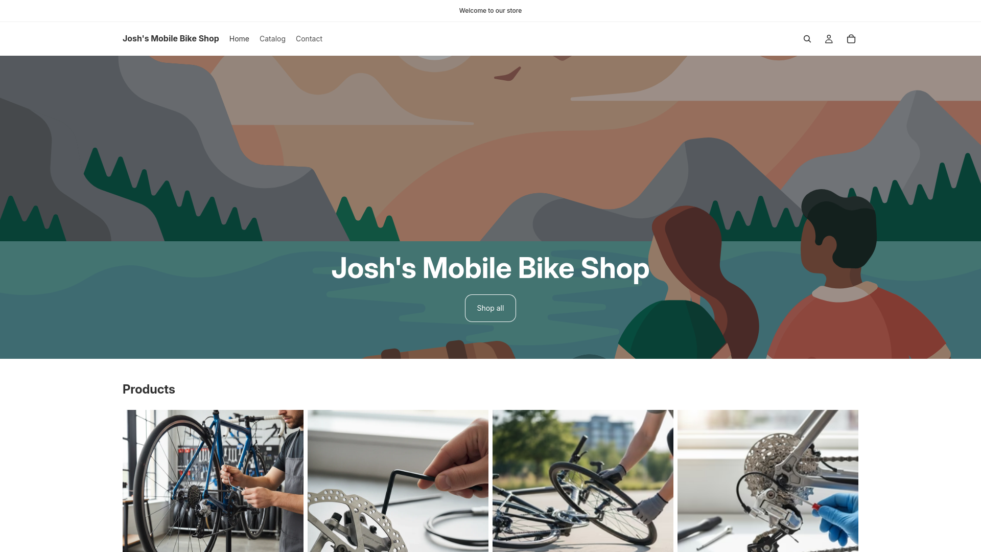 website screenshot of https://joshmobilebikeshop.com/
