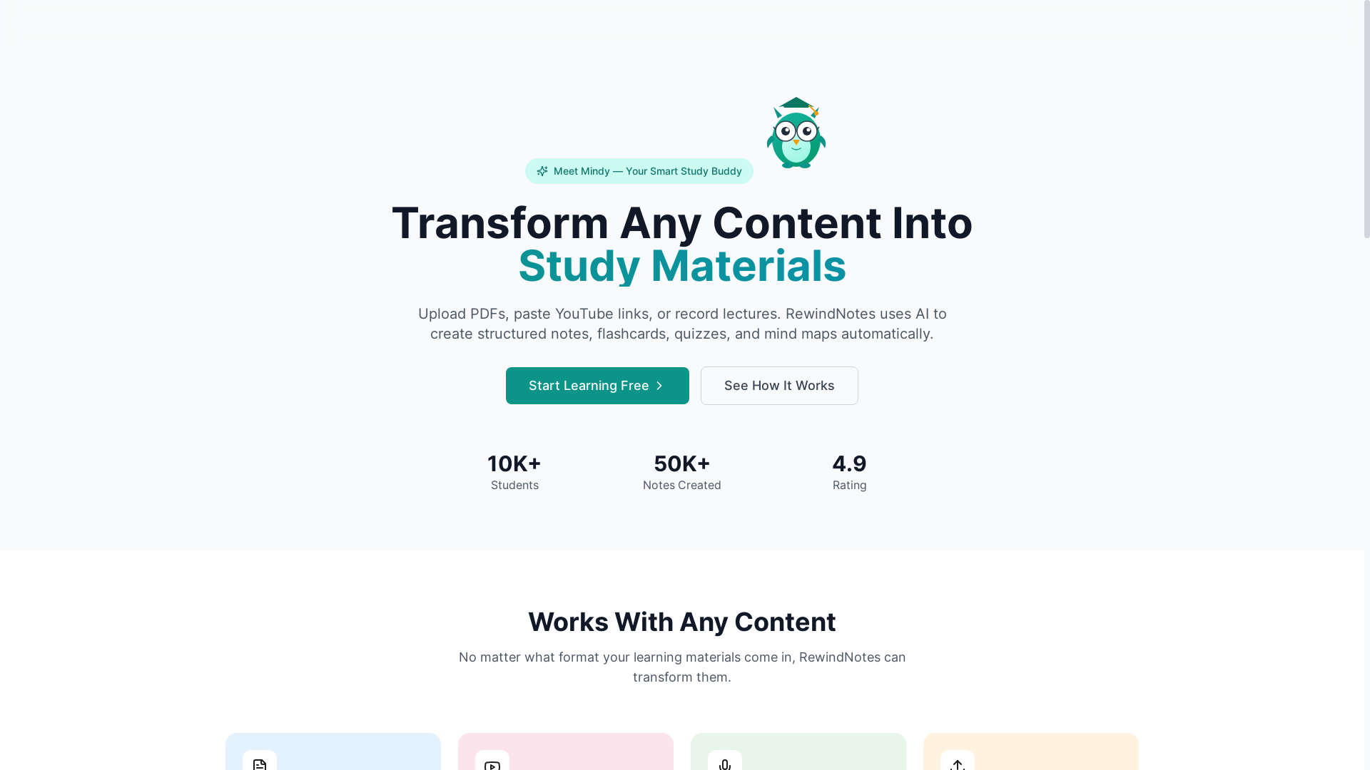 website screenshot of https://rewindnotes.com/