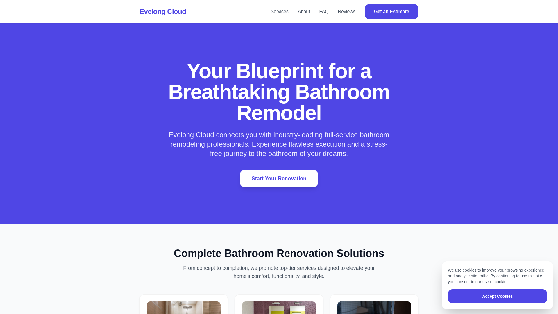 website screenshot of https://evelongcloud.digital