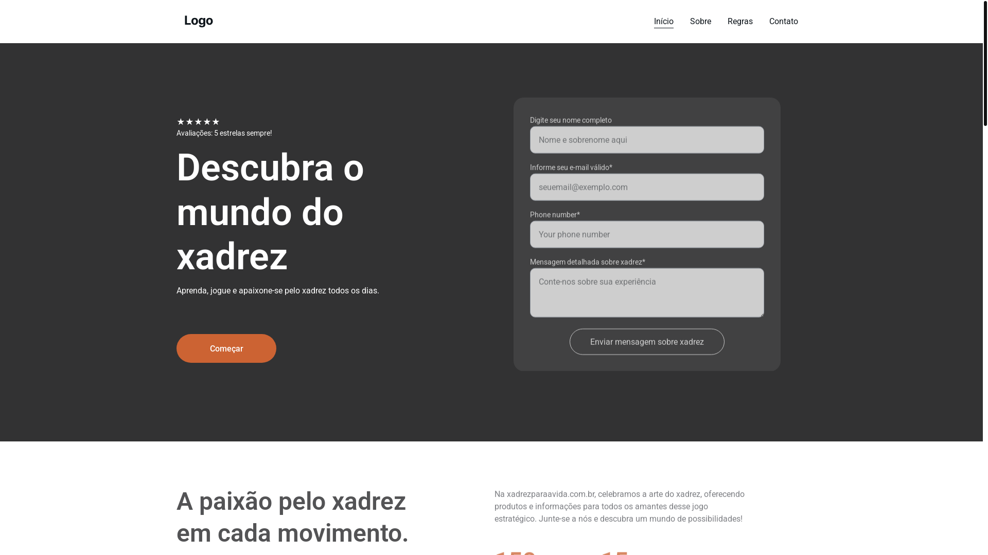 website screenshot of https://xadrezparaavida.com.br/