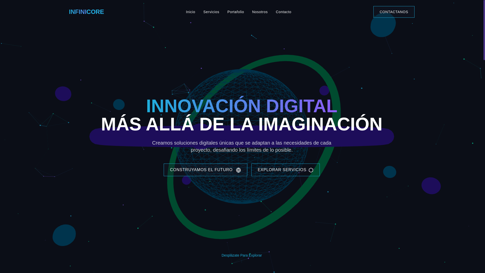 website screenshot of https://infinicorewebworks.com/
