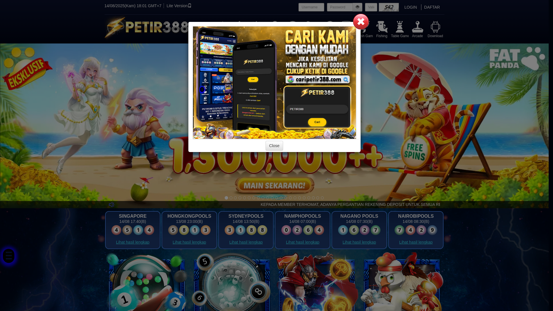 website screenshot of https://petir388lukisan.com/